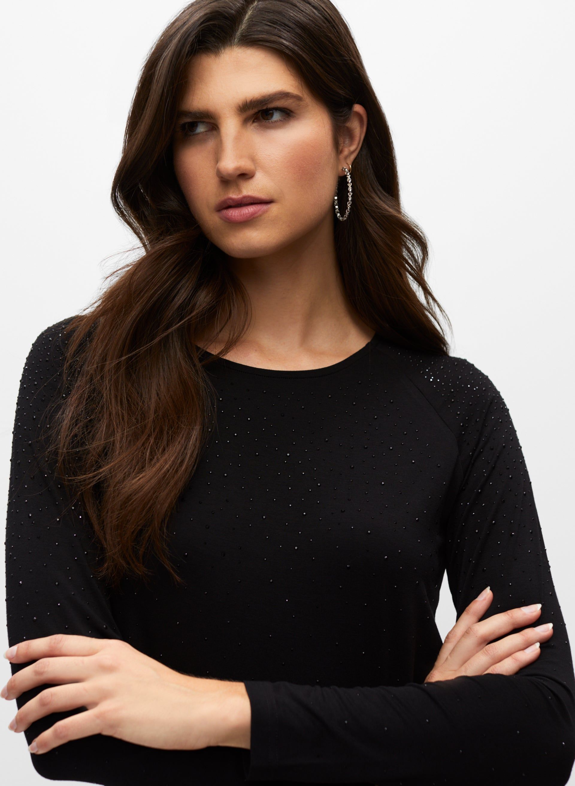 Rhinestone Detail Long Sleeve Tee sold by Melanie Lyne product image thumbnail 2