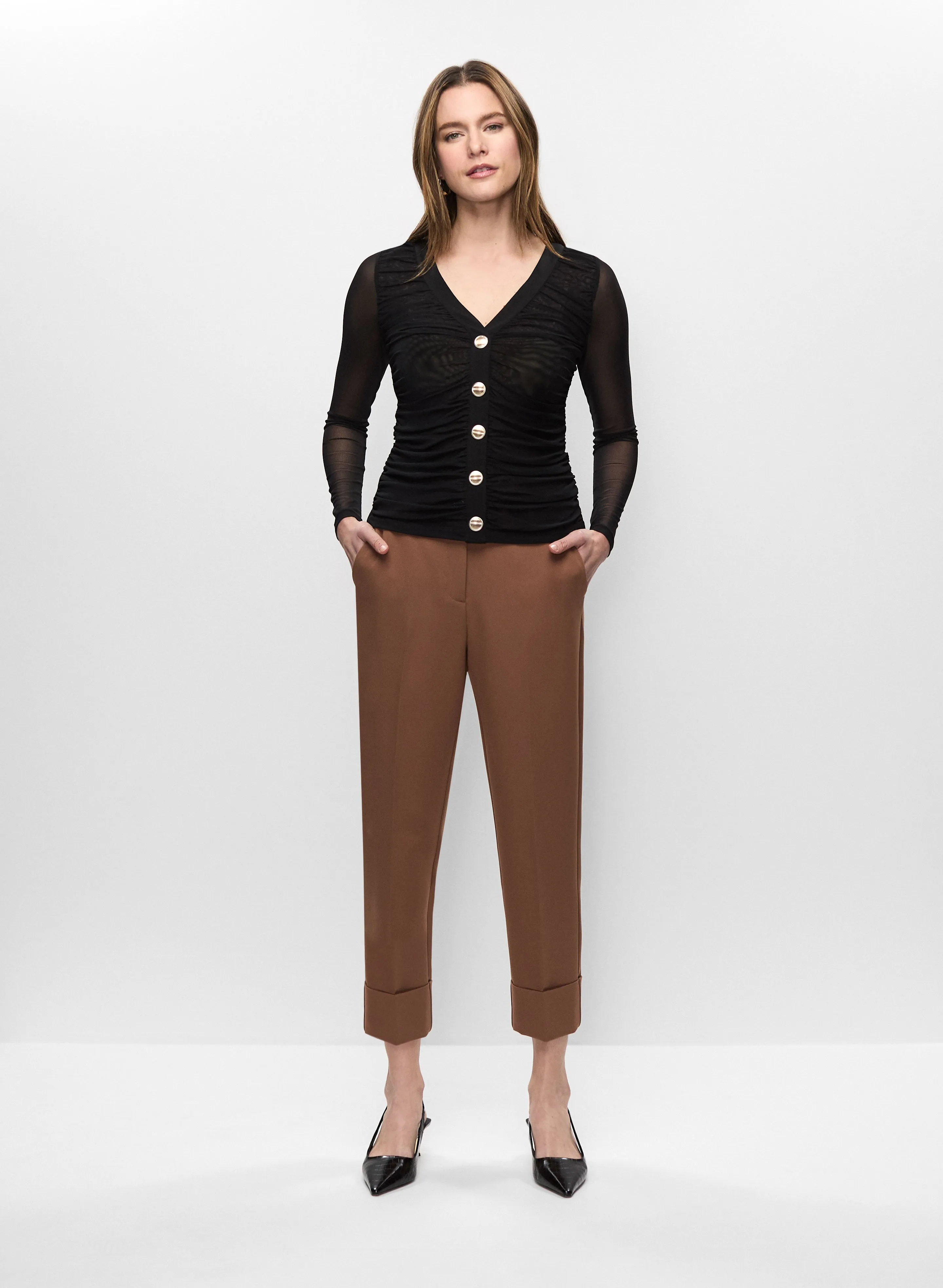 Mesh Sleeve Top & Cuffed Pants sold by Melanie Lyne