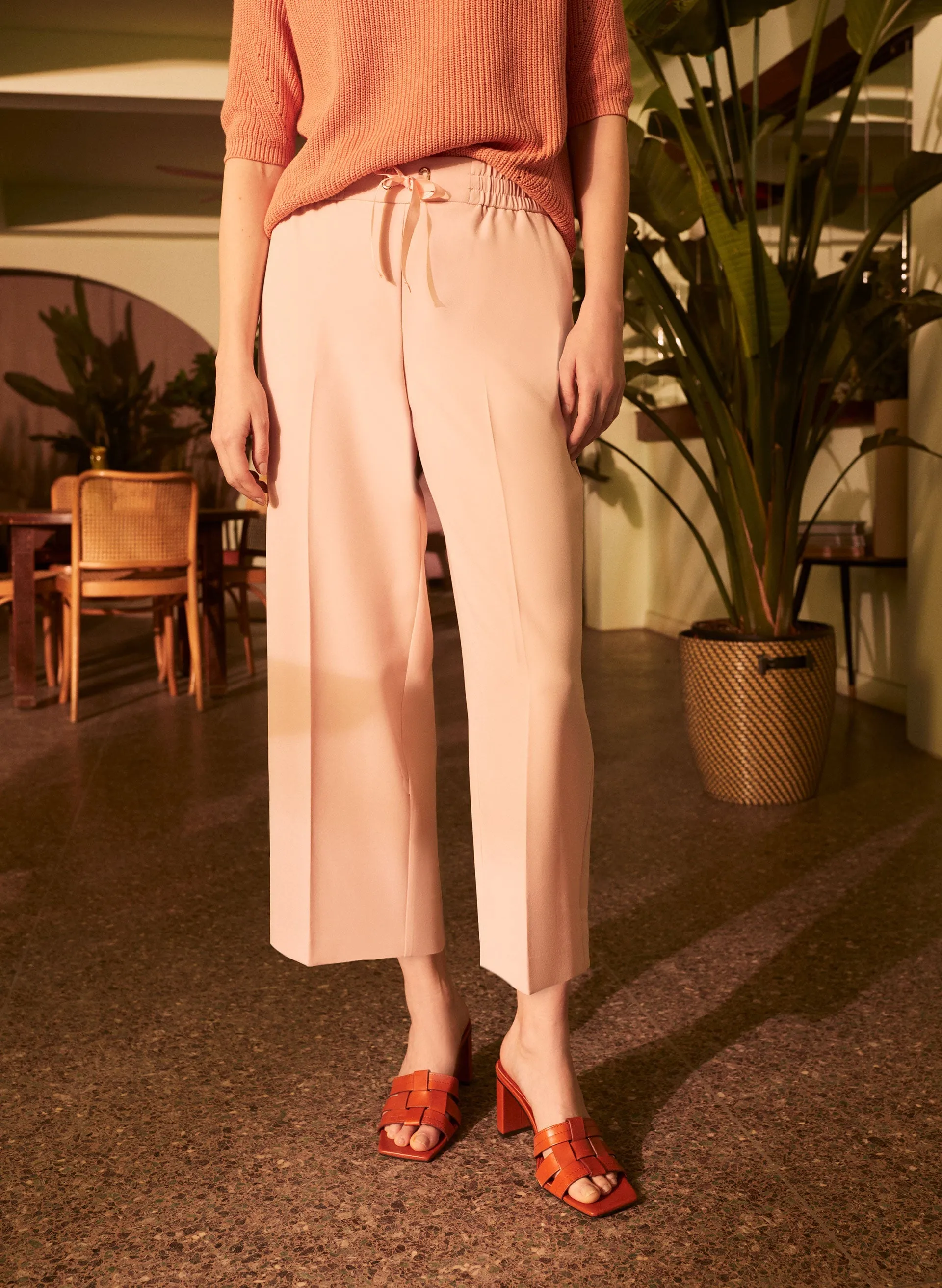 Pleated Pull-On Gaucho Pants sold by Melanie Lyne