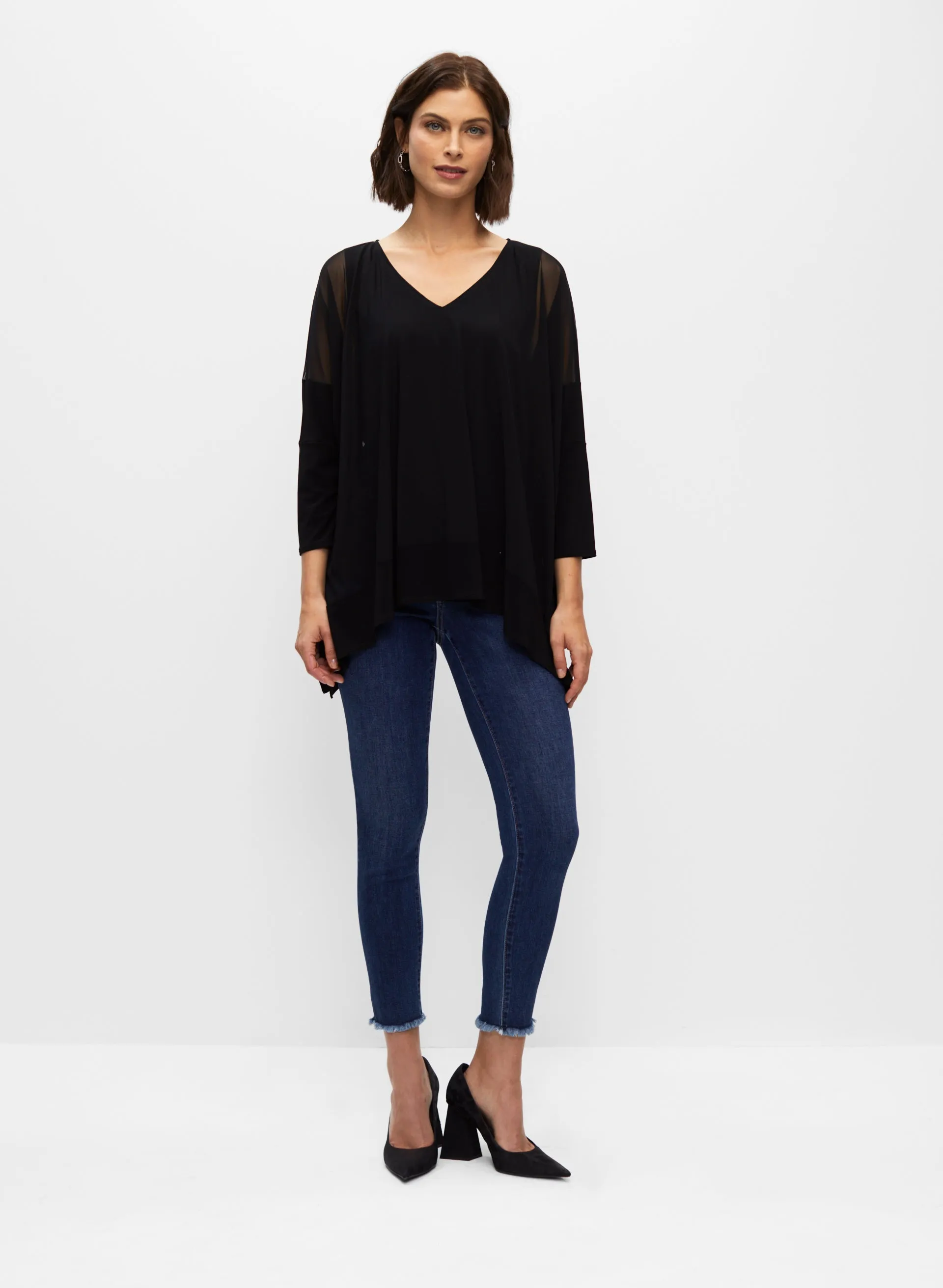 3/4 Sleeve Mesh Tunic sold by Melanie Lyne product image thumbnail 4