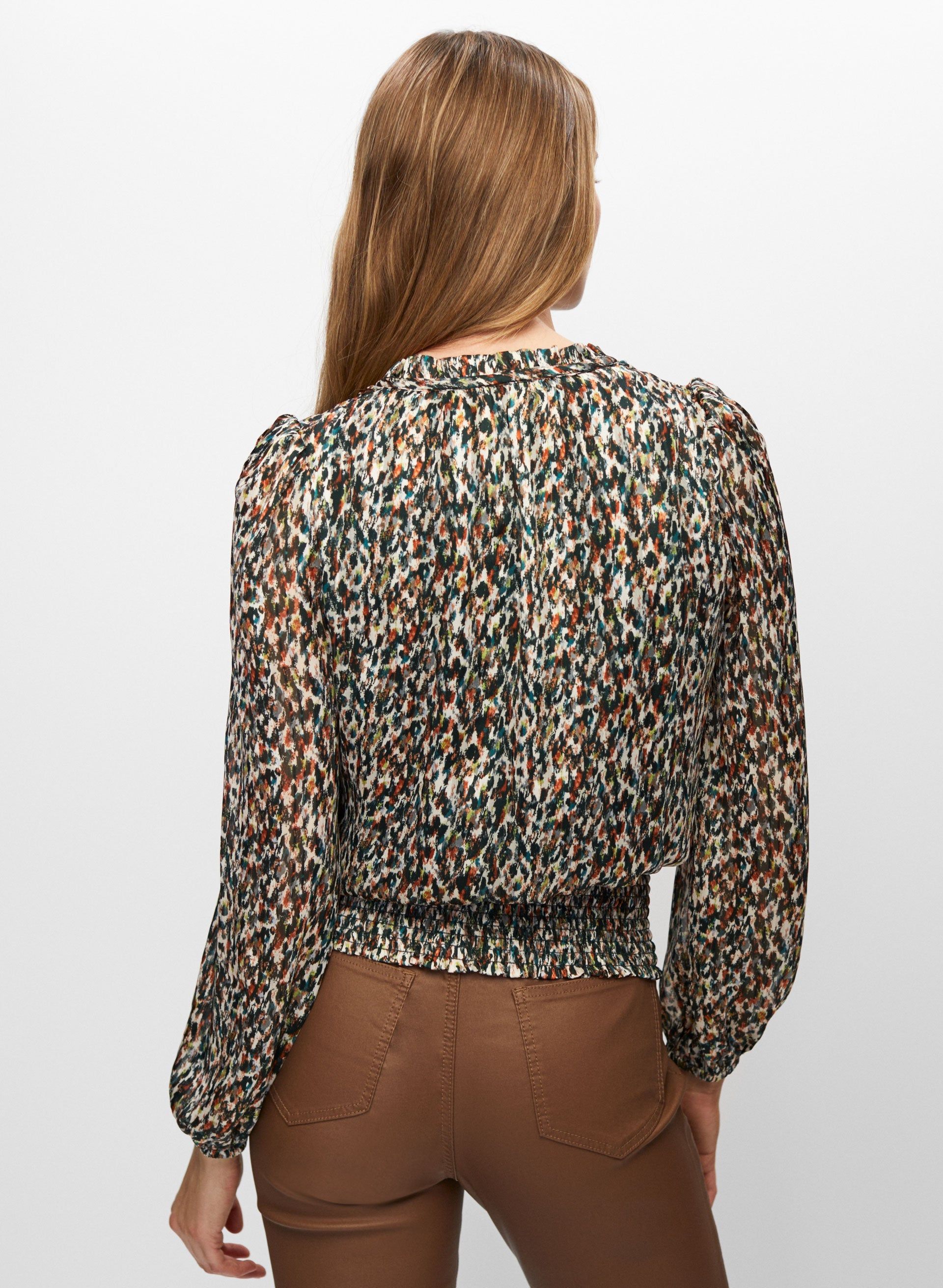 Abstract Print Split Neck Blouse sold by Melanie Lyne product image thumbnail 4