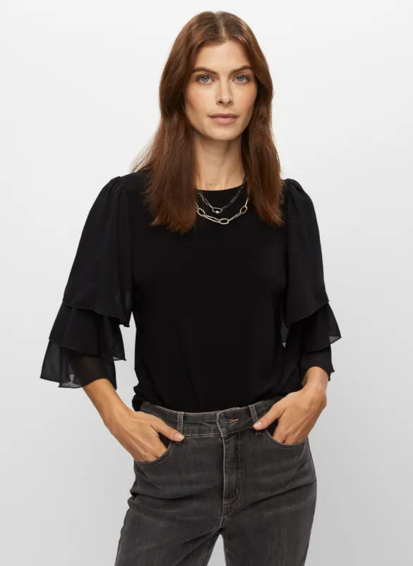 Tiered Ruffle Sleeve Top sold by Melanie Lyne
