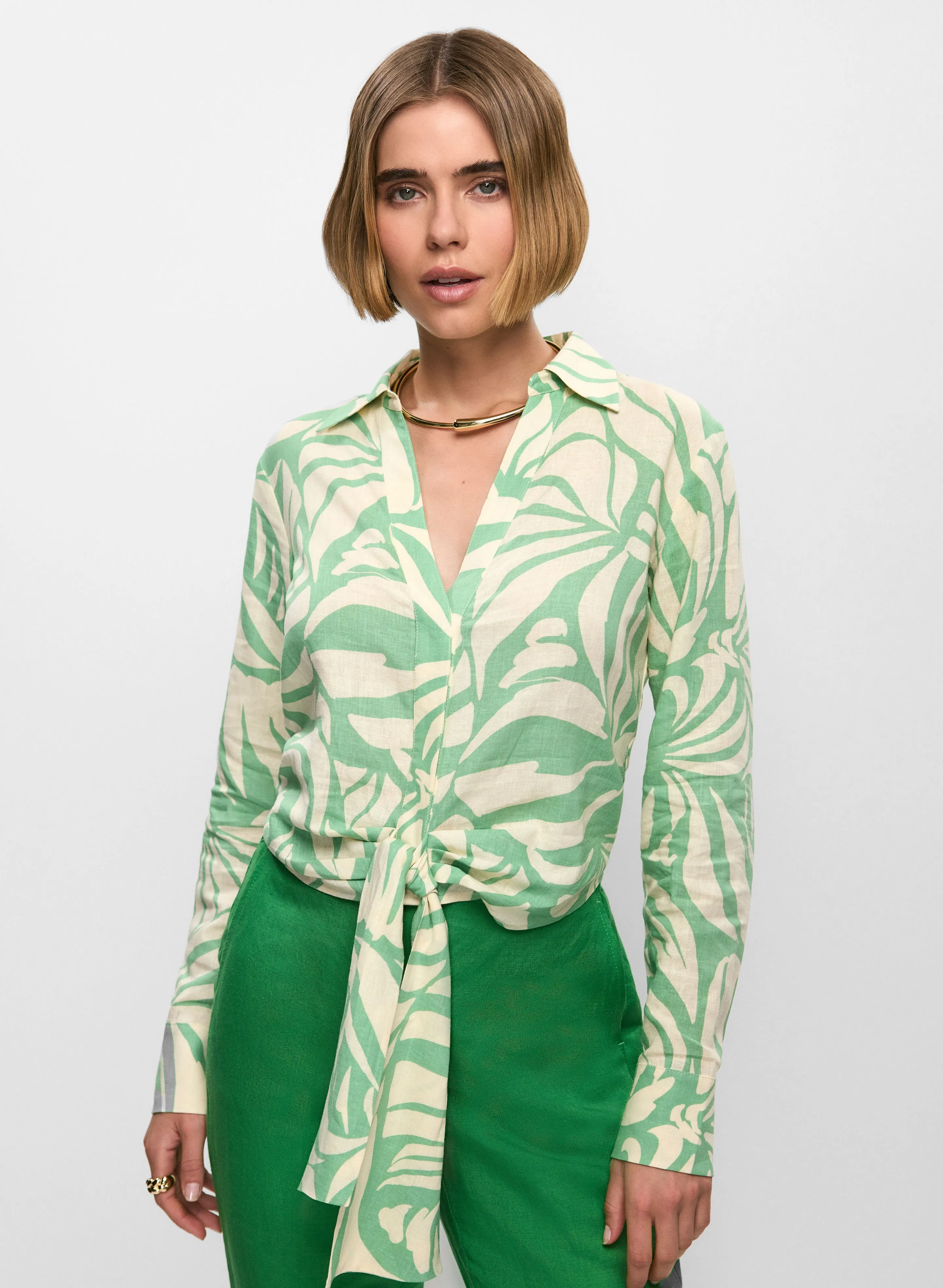 Abstract Print Knotted Blouse sold by Melanie Lyne