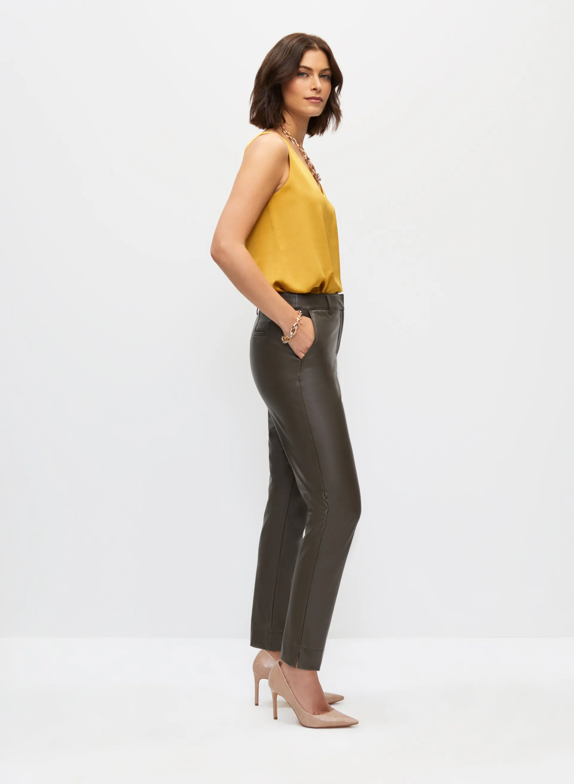 Vegan Leather Straight Leg Pants sold by Melanie Lyne product image thumbnail 2