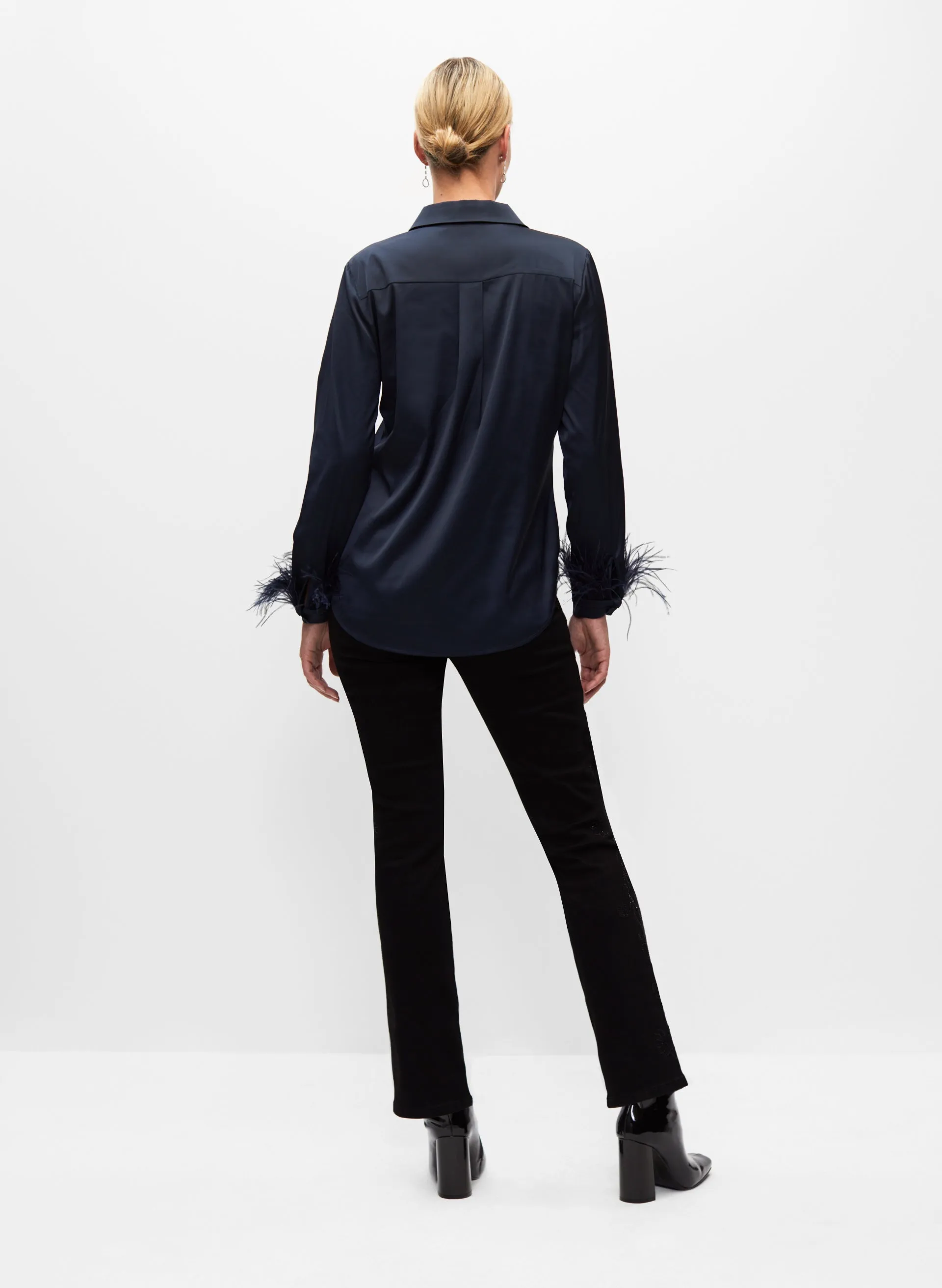 Feather Trim Satin Blouse sold by Melanie Lyne product image thumbnail 4