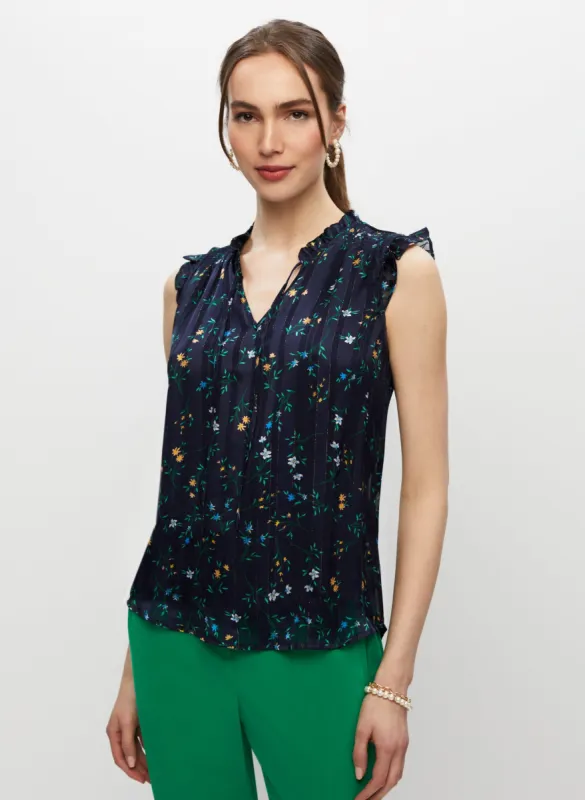 Floral Print Smocked Sleeveless Top sold by Melanie Lyne