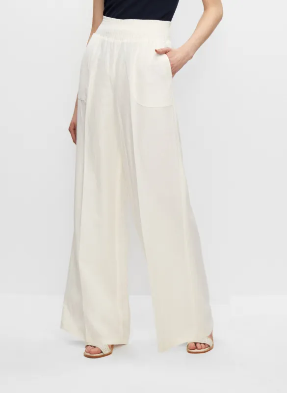 Linen-Blend Pull-On Pants sold by Melanie Lyne