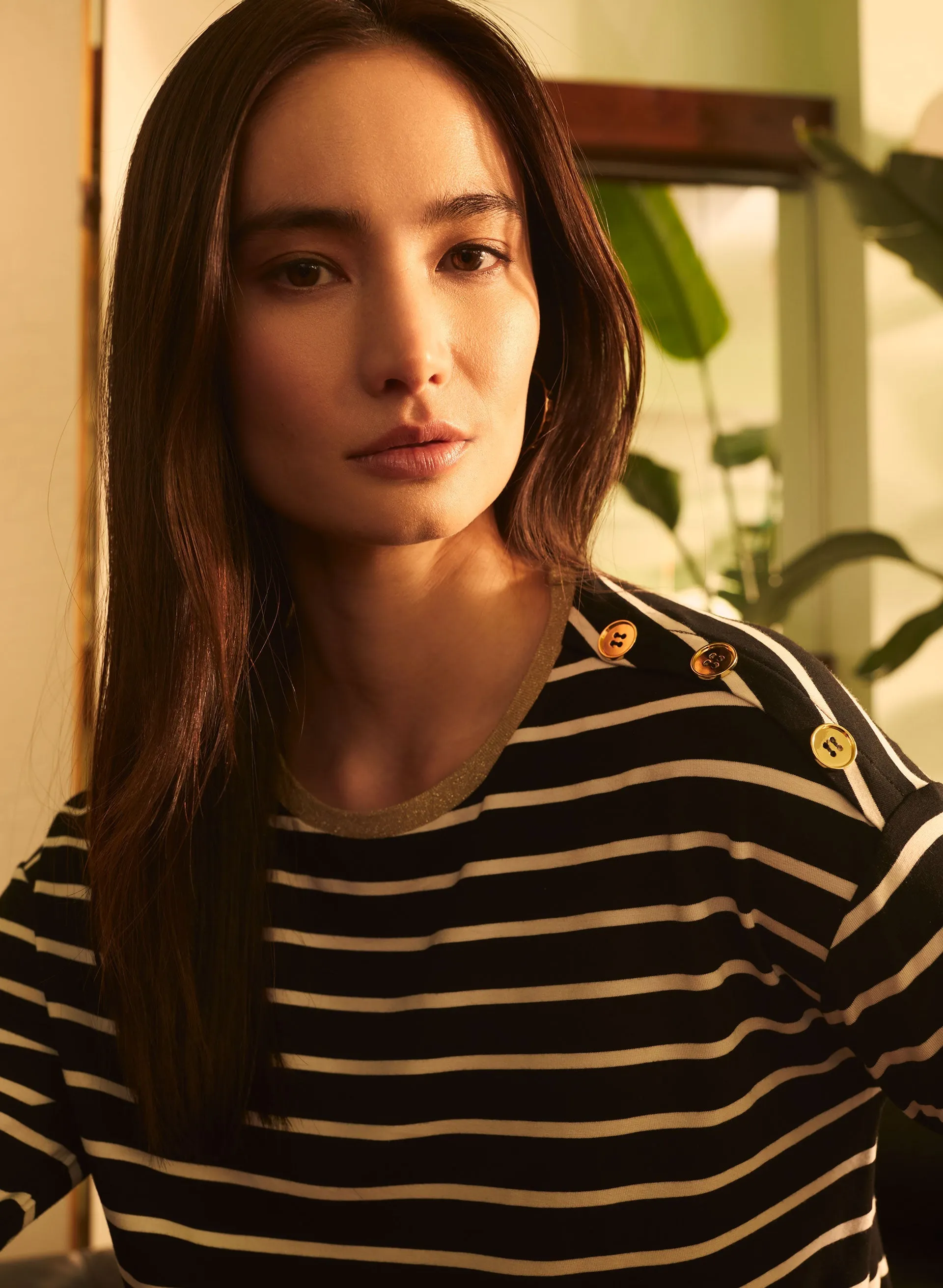 Stripe Print 3/4 Sleeve Tee sold by Melanie Lyne product image thumbnail 3