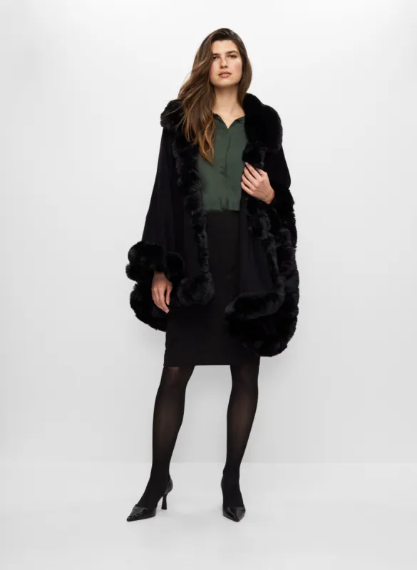 Faux Fur Poncho sold by Melanie Lyne