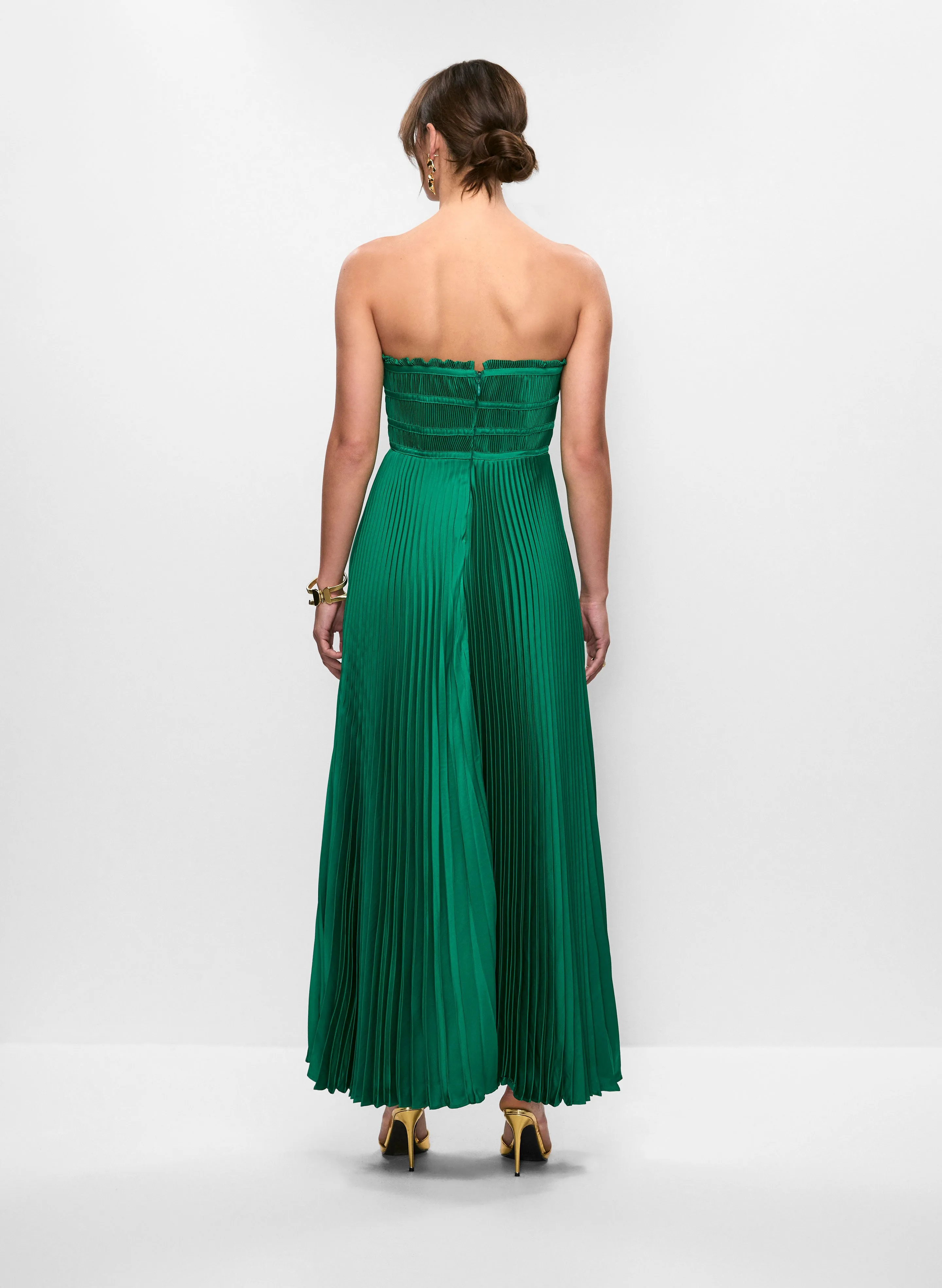 Strapless Satin Plisse Dress sold by Melanie Lyne product image thumbnail 4