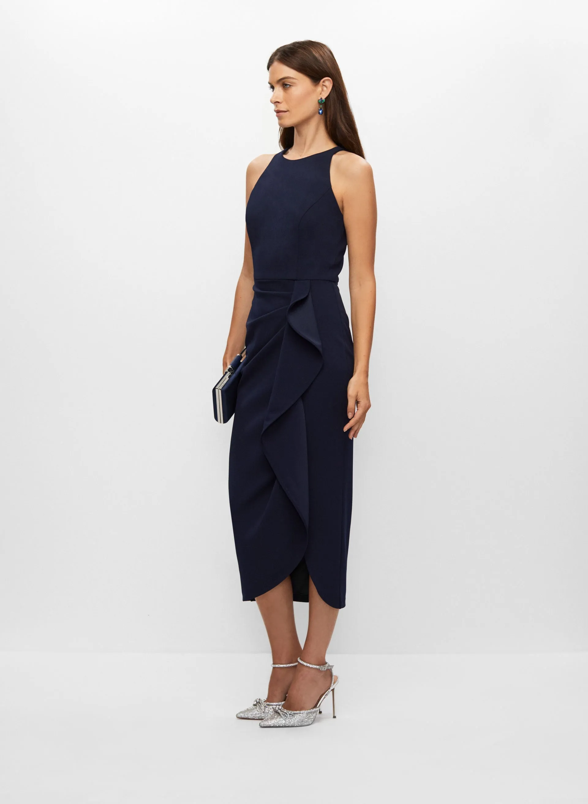 Sleeveless Cascading Ruffle Dress sold by Melanie Lyne product image thumbnail 3