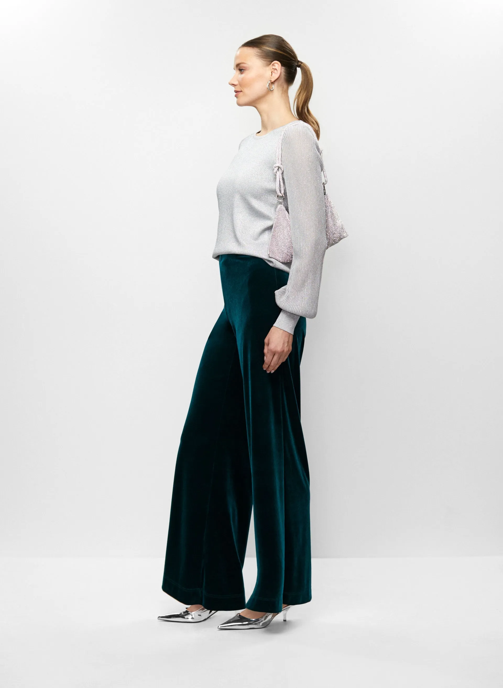 Velour Wide Leg Pull-On Pants sold by Melanie Lyne product image thumbnail 4