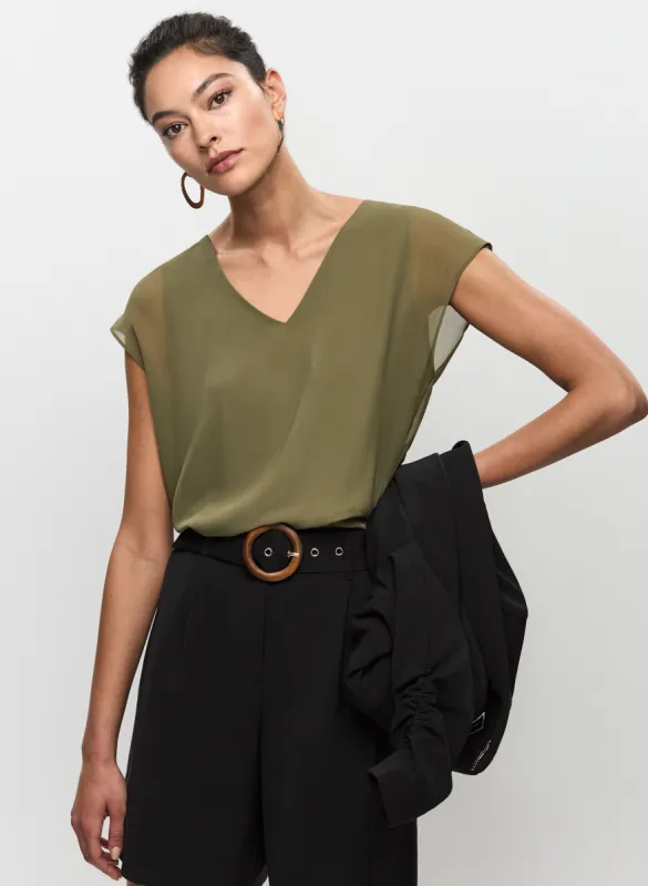 V-Neck Chiffon Blouse sold by Melanie Lyne