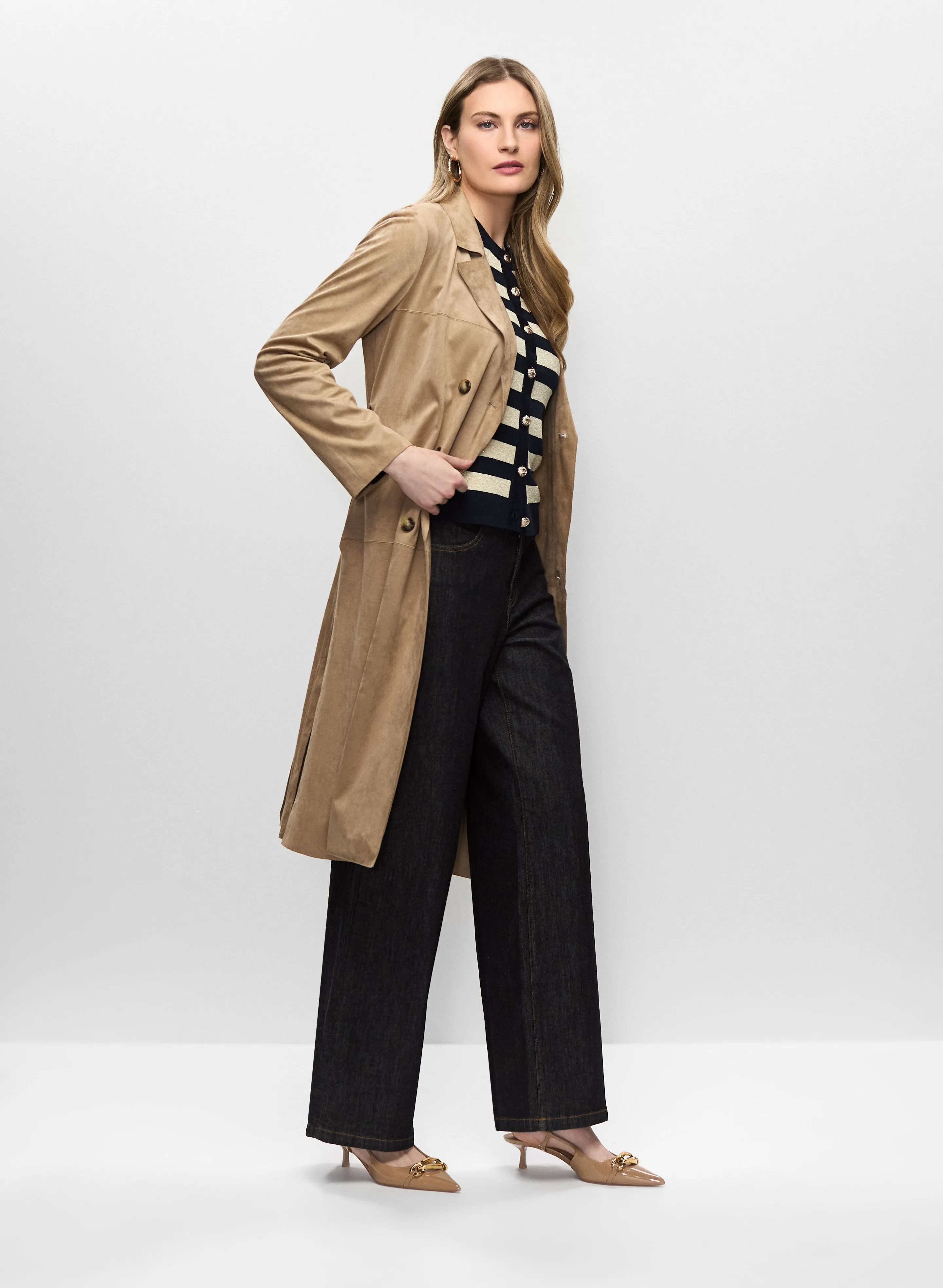 Faux Suede Trench Coat sold by Melanie Lyne product image thumbnail 3