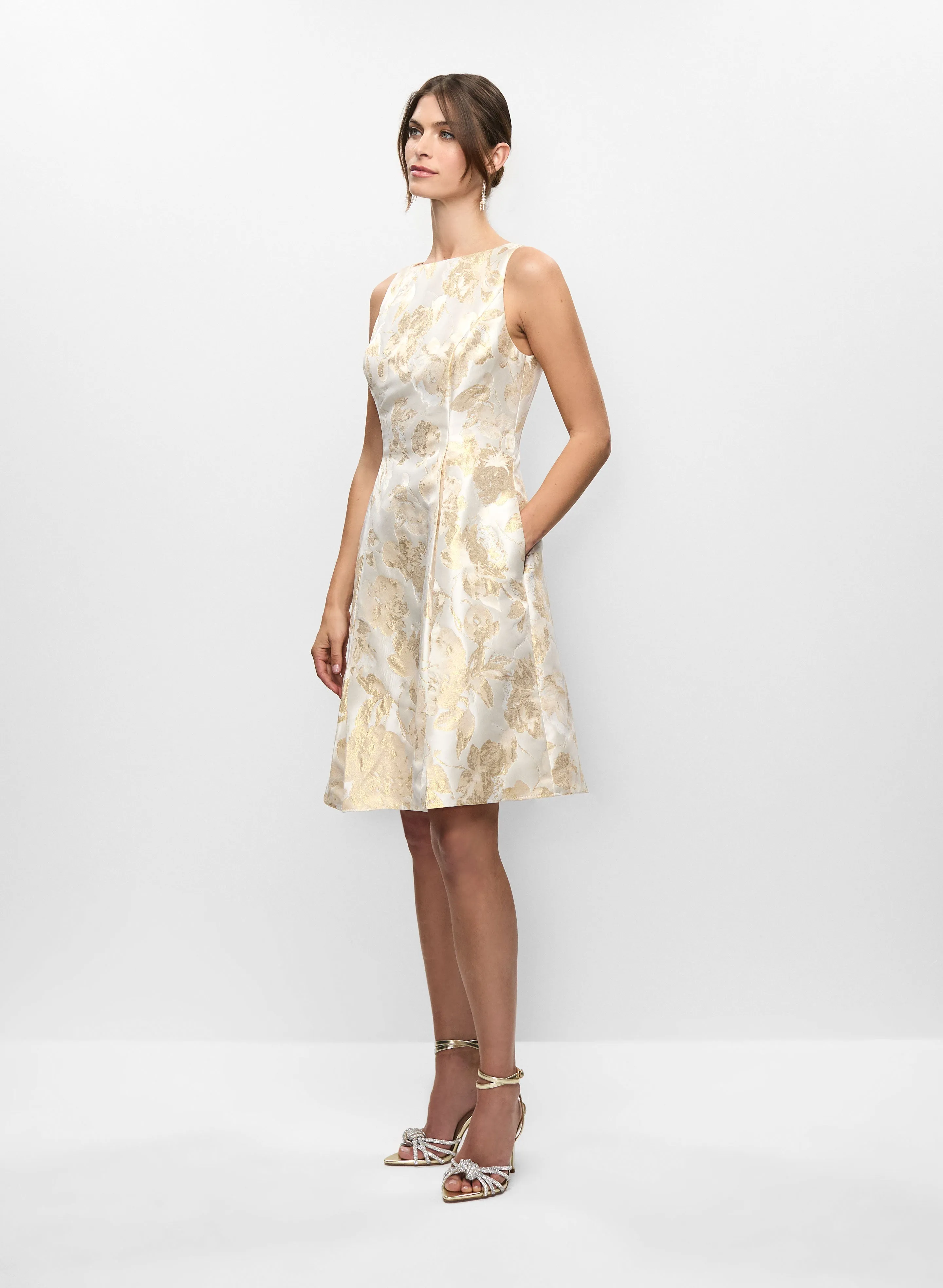 Adriana Papell- Jacquard Open Back Dress sold by Melanie Lyne product image thumbnail 3