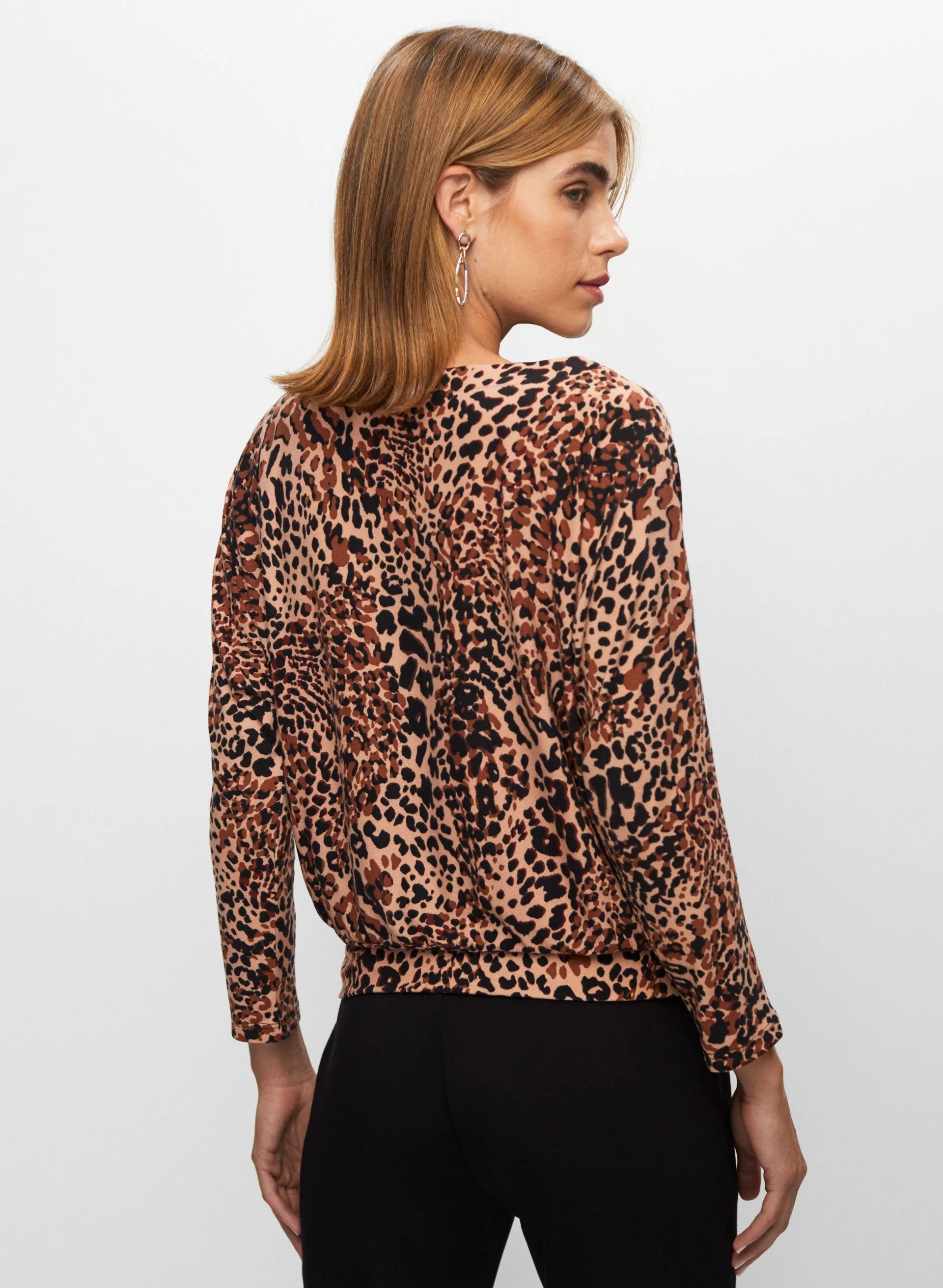 3/4 Sleeve Animal Print Top sold by Melanie Lyne product image thumbnail 3