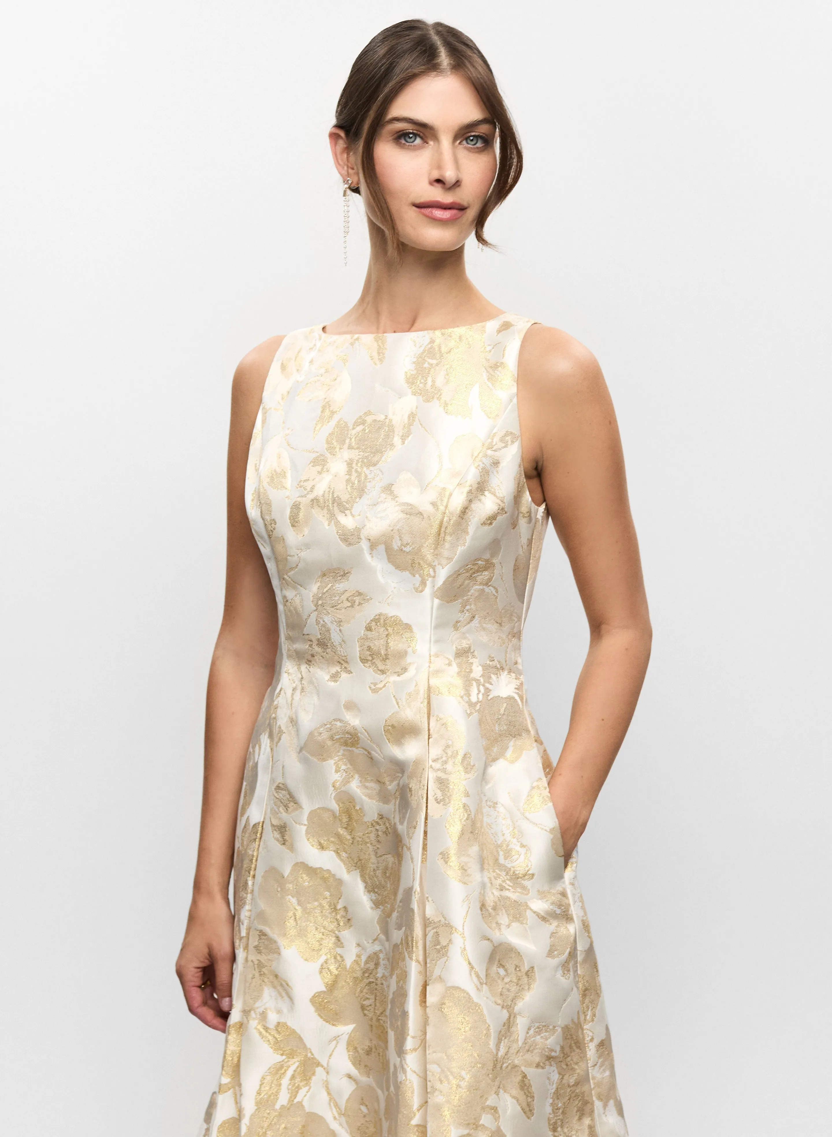 Adriana Papell- Jacquard Open Back Dress sold by Melanie Lyne product image thumbnail 4