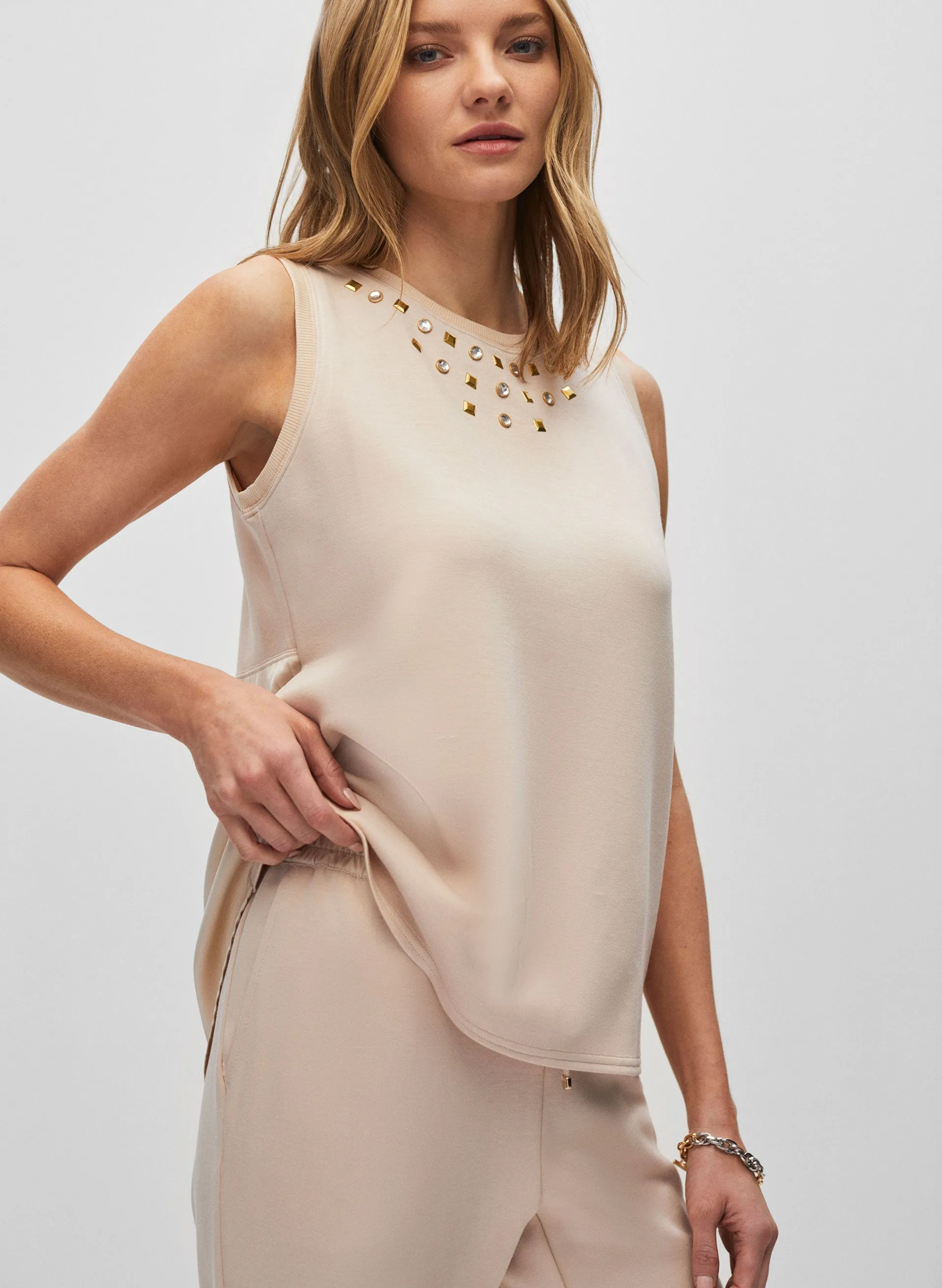 Stud Detail Satin Top sold by Melanie Lyne