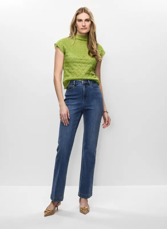 Funnel Neck Cap Sleeve Top & Wide Leg Jeans sold by Melanie Lyne