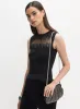 Rhinestone Sheer Detail Tank Top sold by Melanie Lyne
