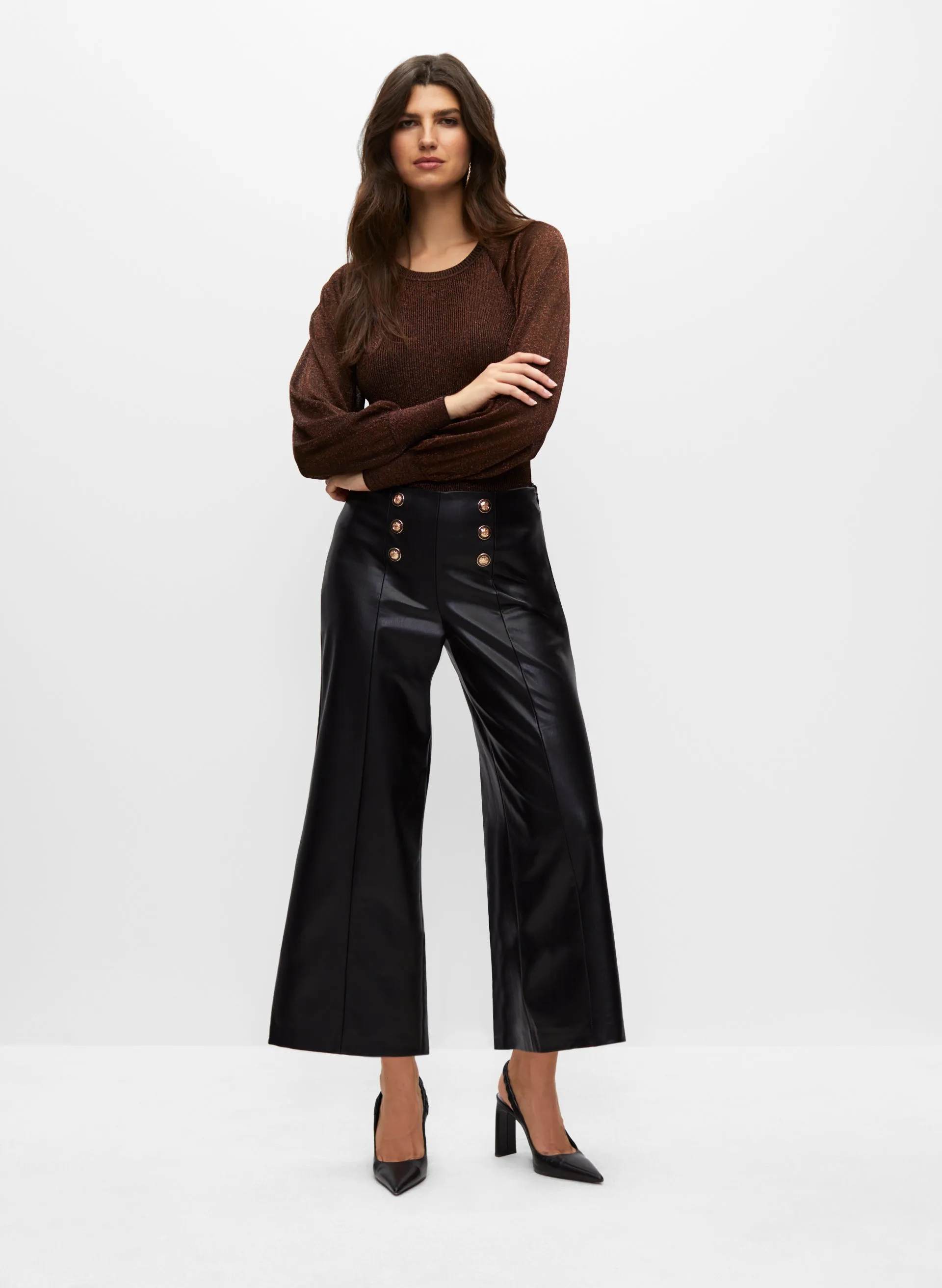 Metallic Puff Sleeve Sweater sold by Melanie Lyne product image thumbnail 3