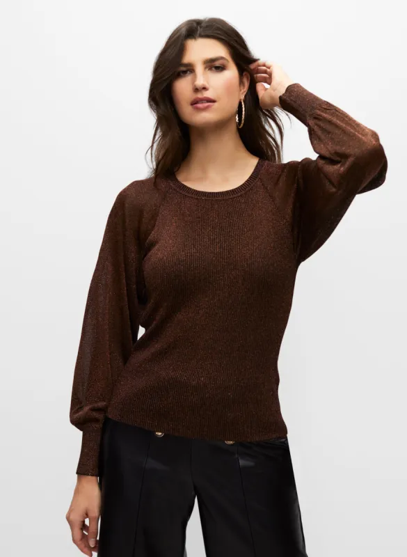 Metallic Puff Sleeve Sweater sold by Melanie Lyne