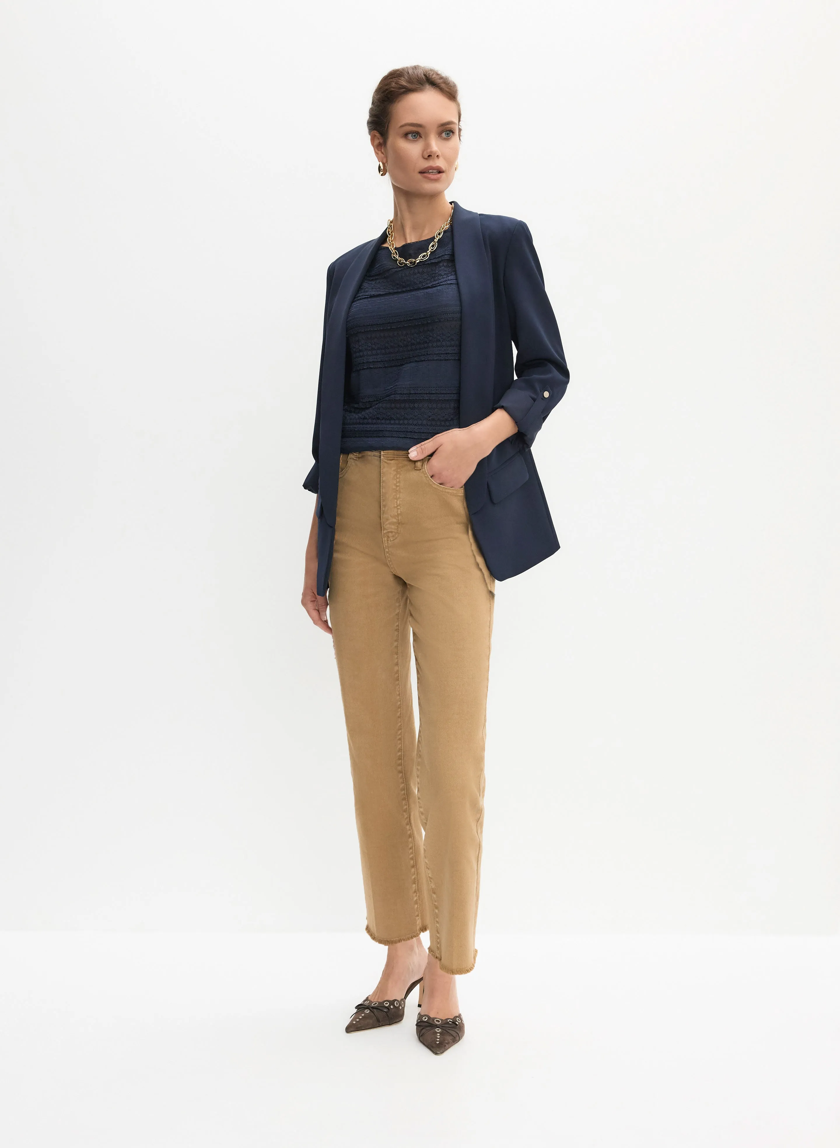 Cap Sleeve Lace Detail Top sold by Melanie Lyne product image thumbnail 3