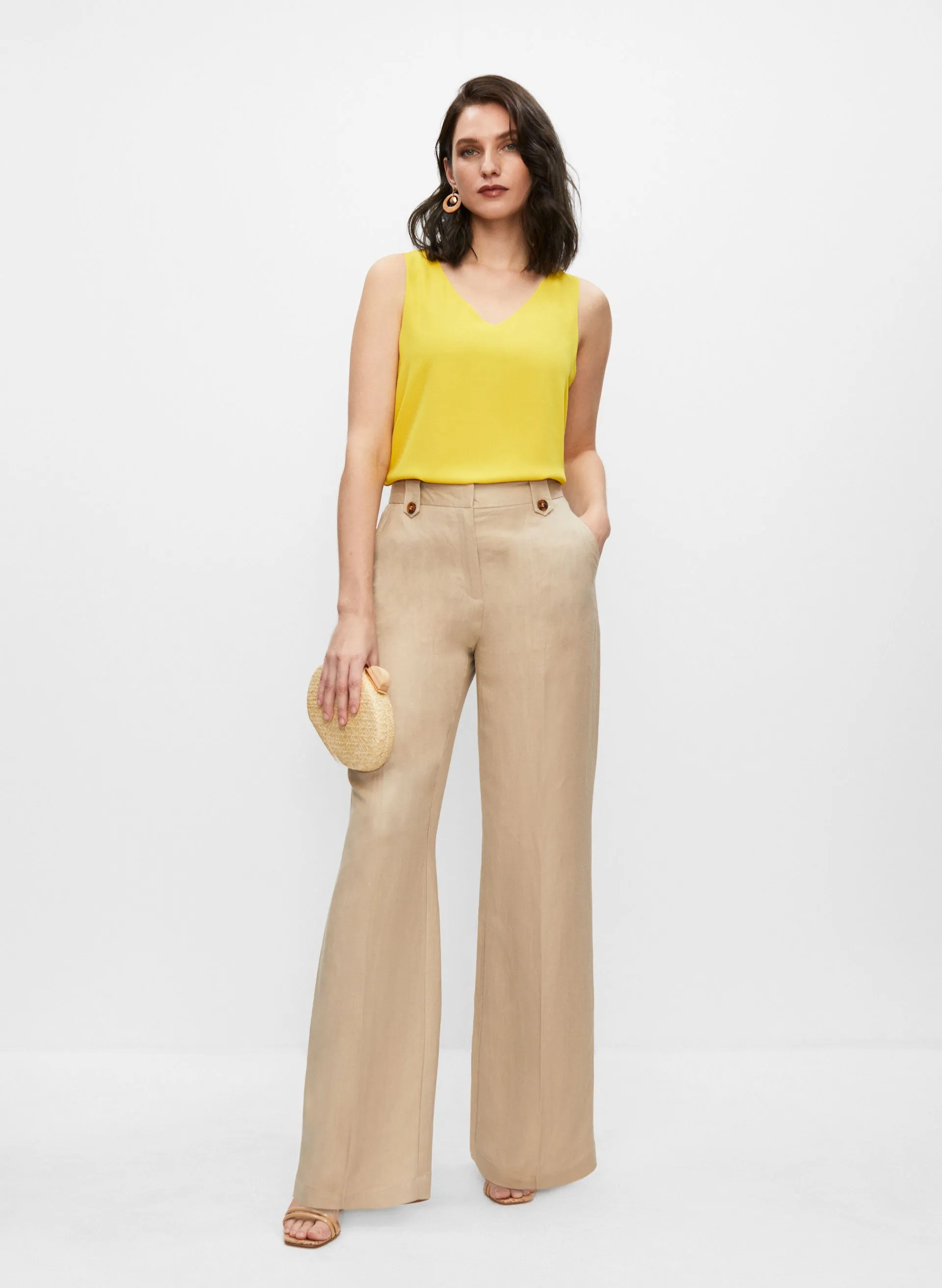Linen-Blend Wide Leg Pants sold by Melanie Lyne product image thumbnail 3