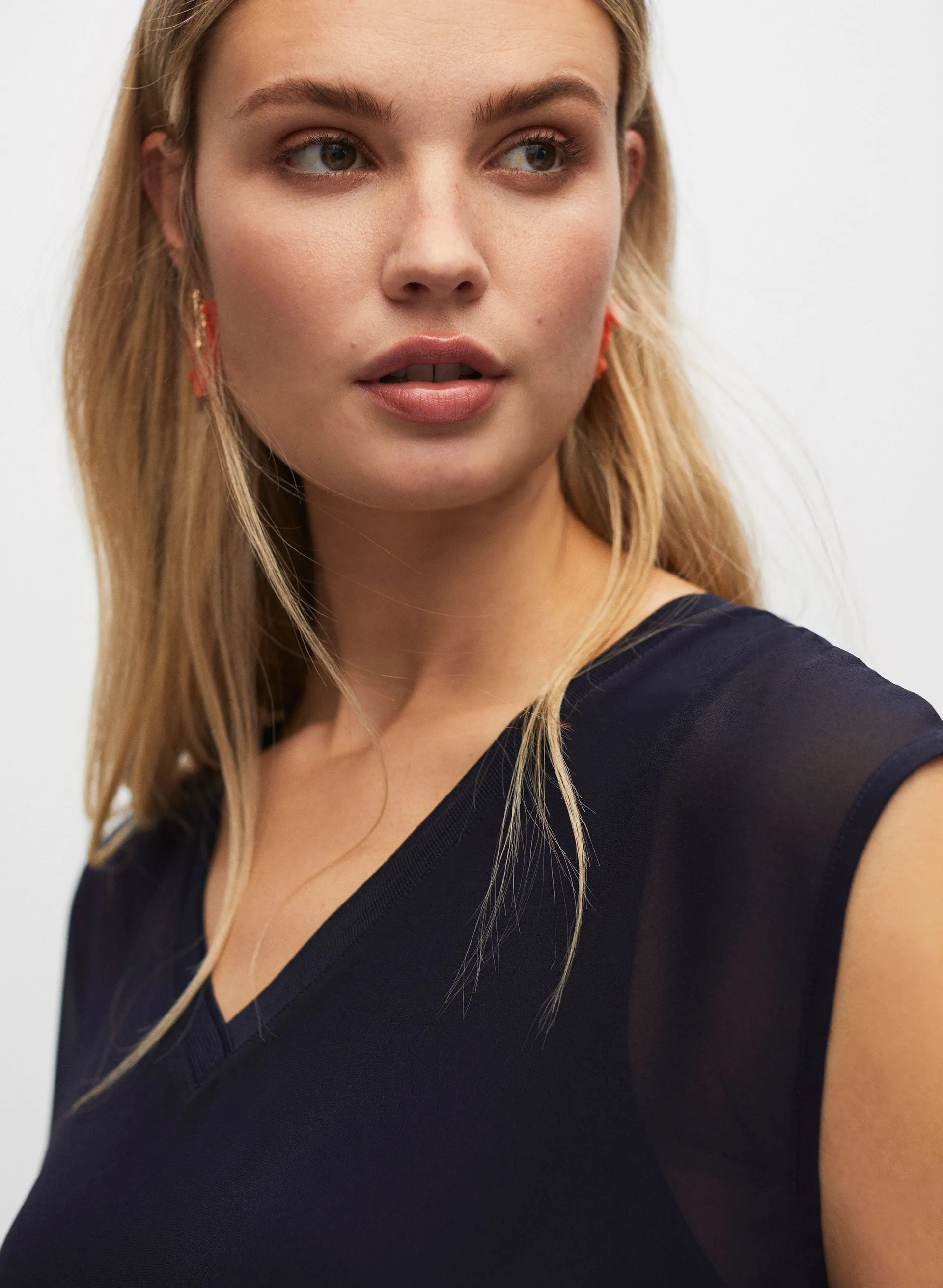 Drop Shoulder V-Neck Blouse sold by Melanie Lyne product image thumbnail 2