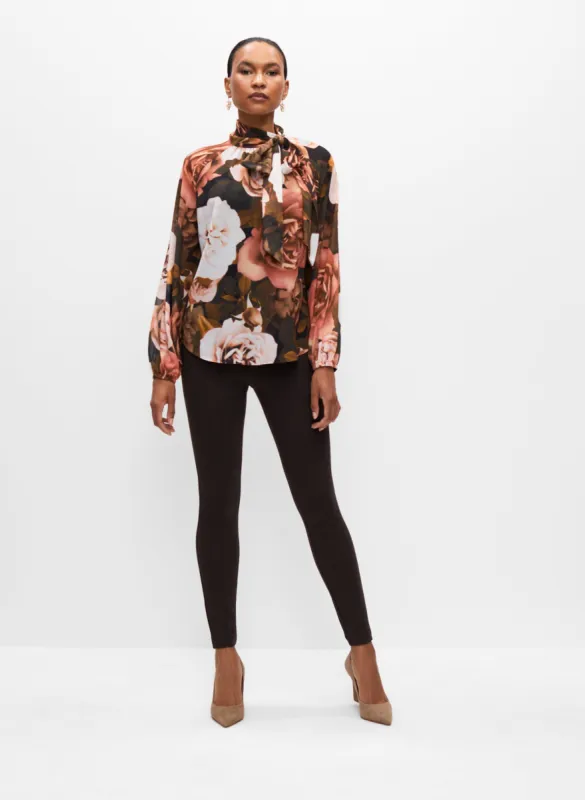 Tie Neck Rose Print Blouse sold by Melanie Lyne