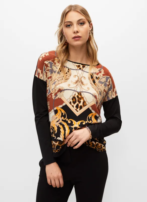 Long Sleeve Equestrian Print Top sold by Melanie Lyne