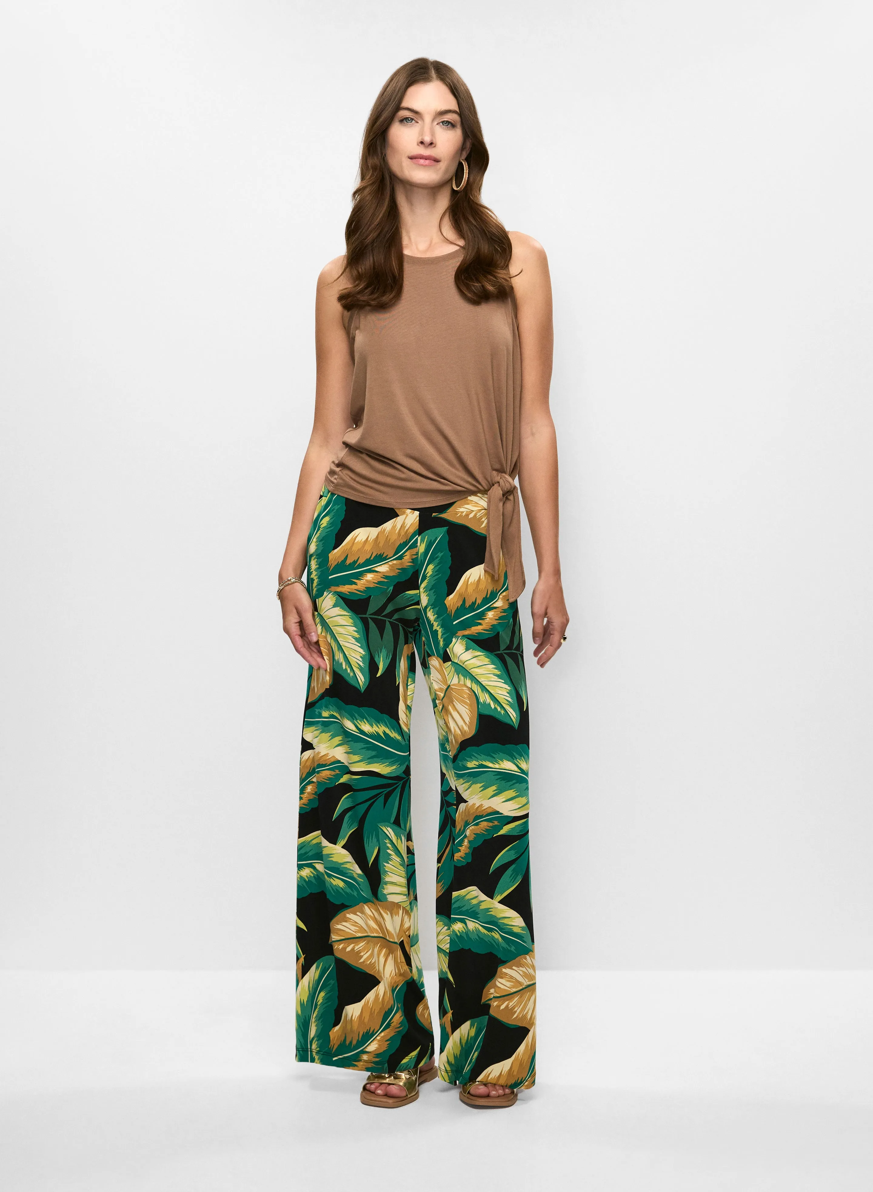 Tie Hem Tank Top & Leaf Print Pants sold by Melanie Lyne