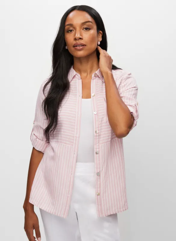 Stripe Print Tencel & Linen Shirt sold by Melanie Lyne