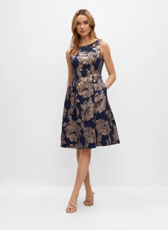 Adrianna Papell - Metallic Floral Dress sold by Melanie Lyne