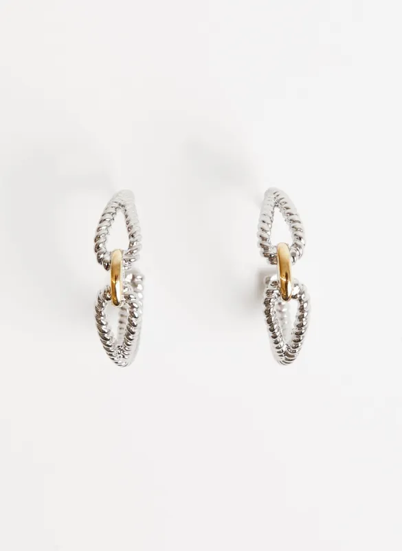 Twisted Link Detail Hoop Earrings sold by Melanie Lyne