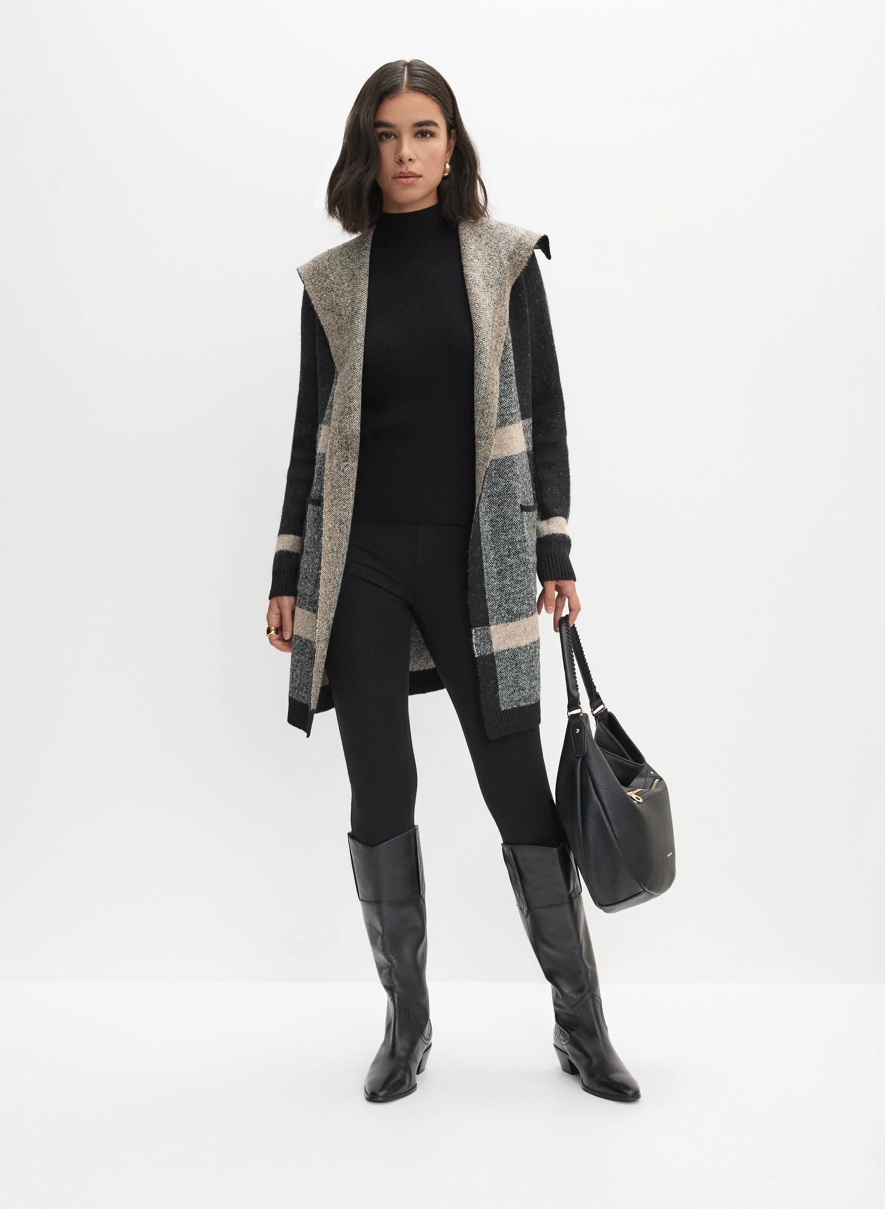 Plaid Open-Front Coatigan sold by Melanie Lyne product image thumbnail 3