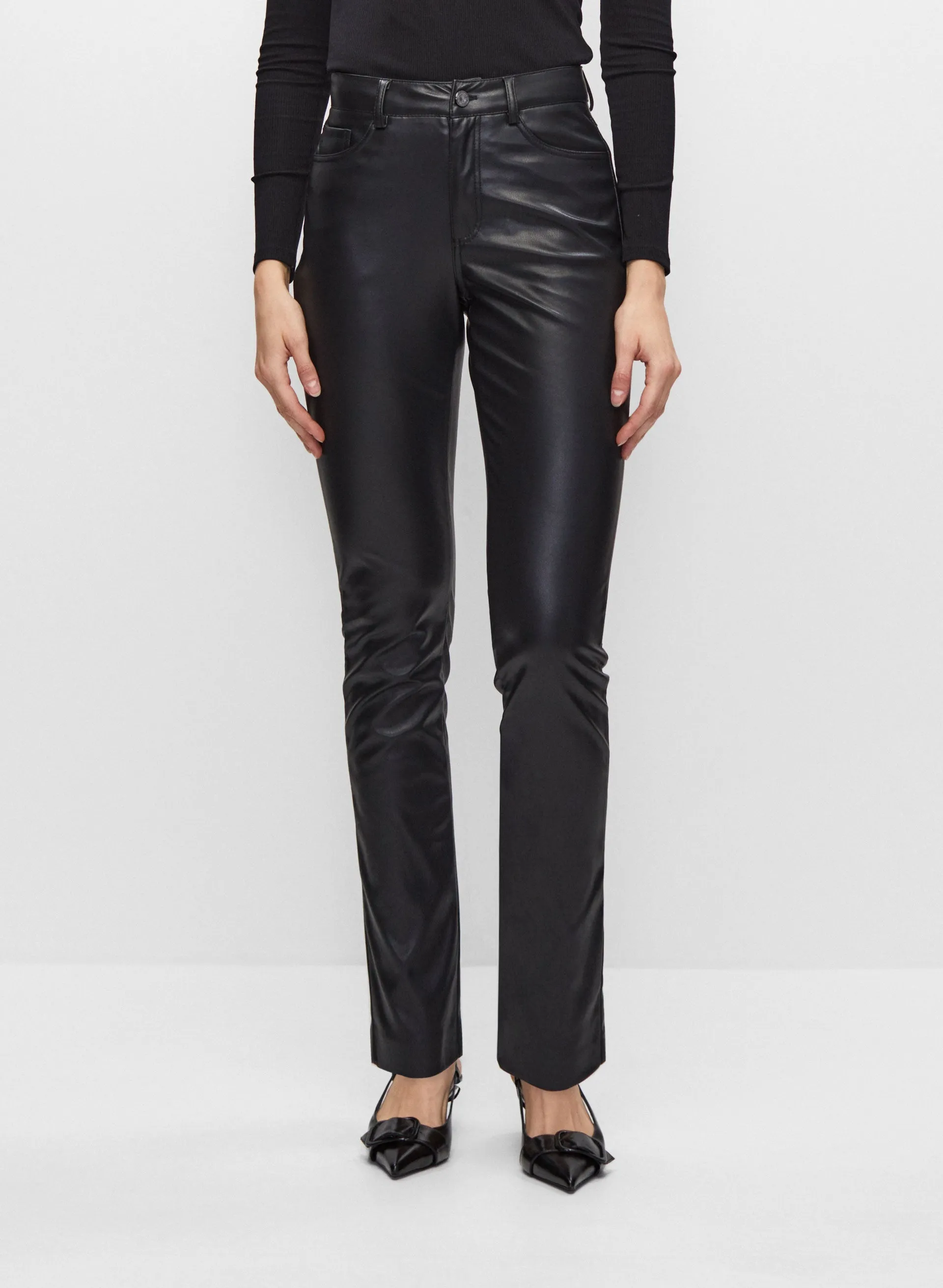 Joseph Ribkoff - Straight Leg Vegan Leather Pants sold by Melanie Lyne