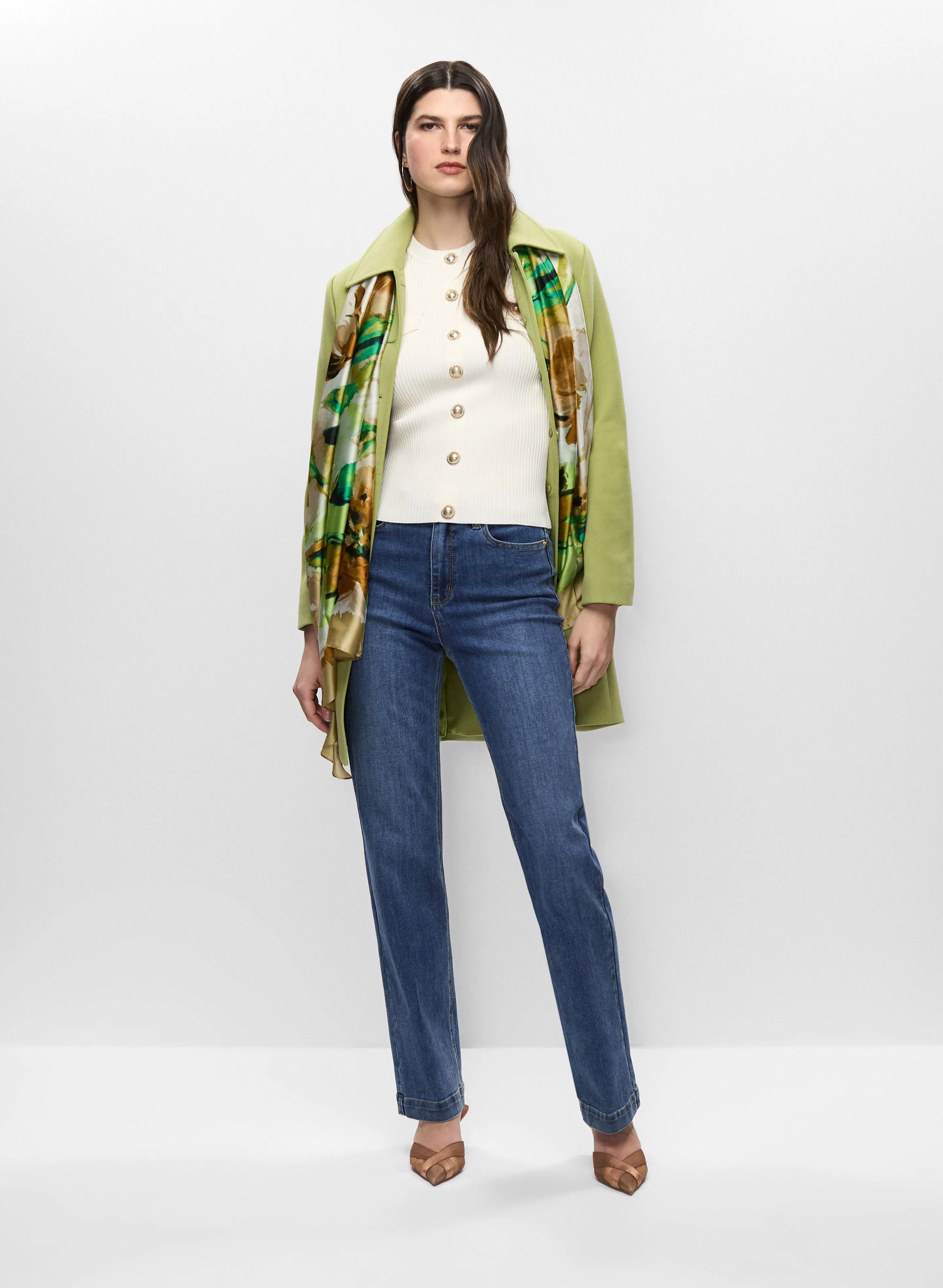 Tricotine Trench, Button Detail Sweater & Trouser Jeans sold by Melanie Lyne