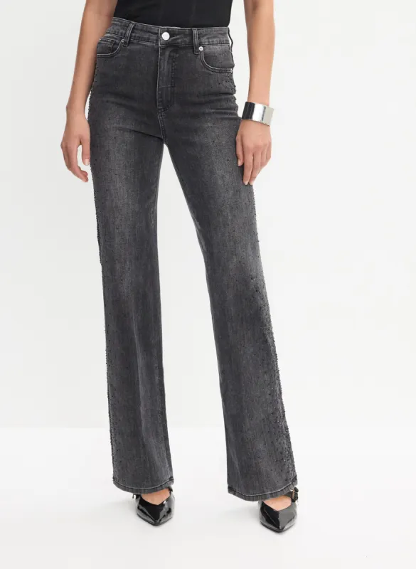 Rhinestone Embellished Wide Leg Jeans sold by Melanie Lyne