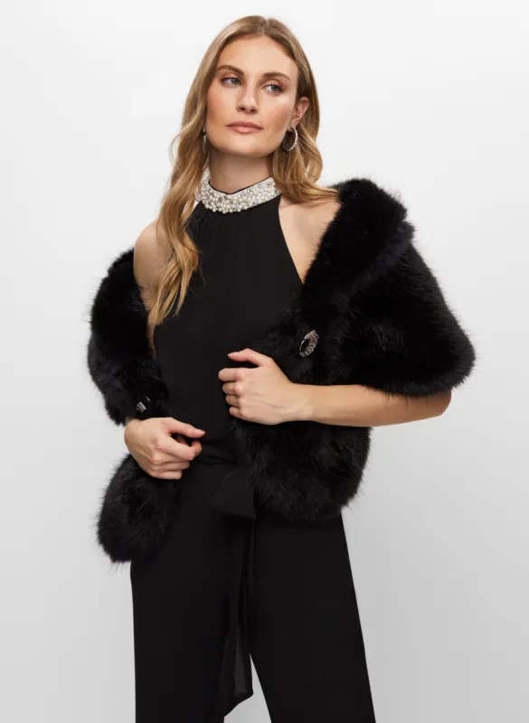 Rhinestone Clip Faux Fur Stole sold by Melanie Lyne