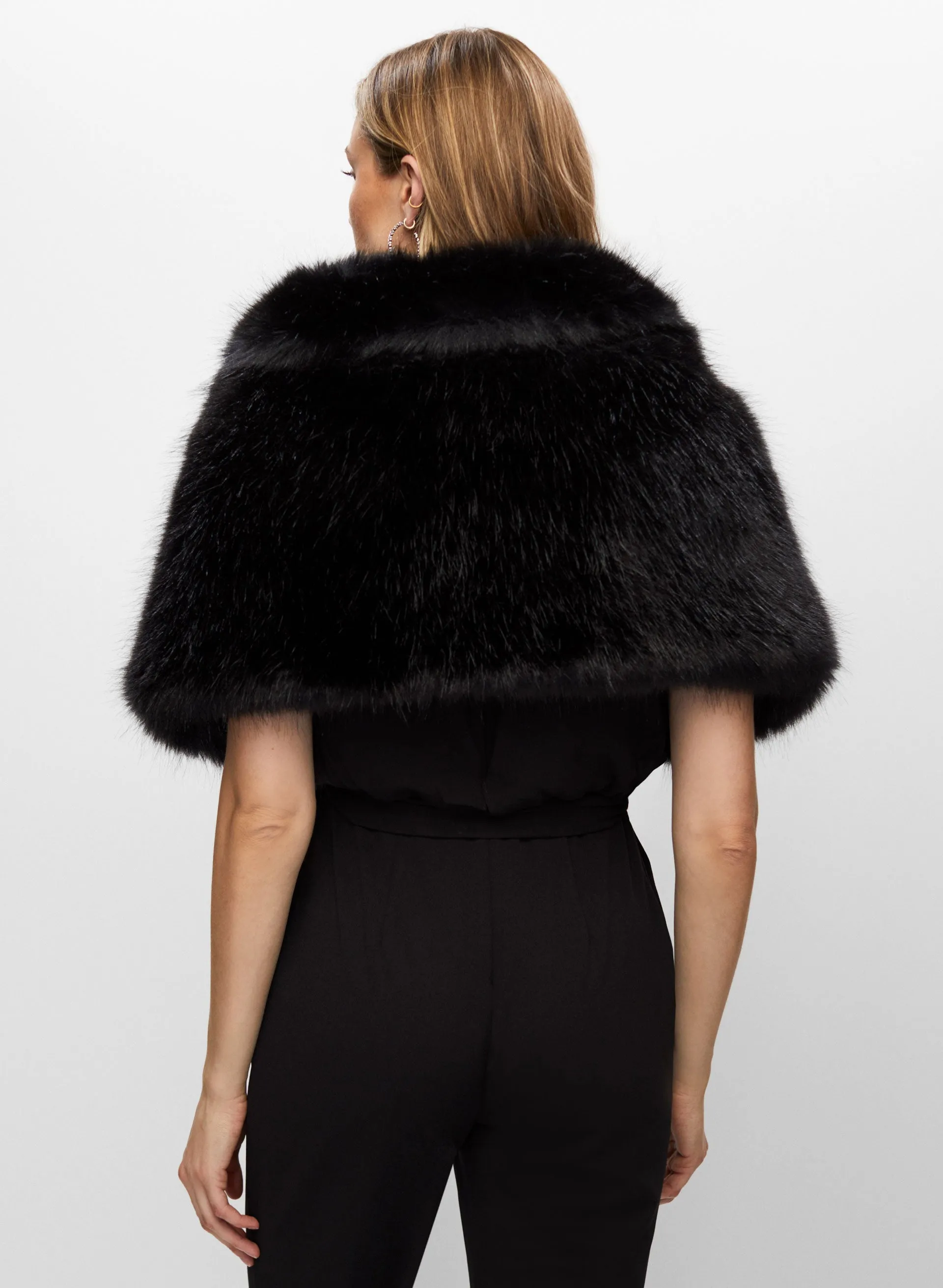 Rhinestone Clip Faux Fur Stole sold by Melanie Lyne product image thumbnail 2