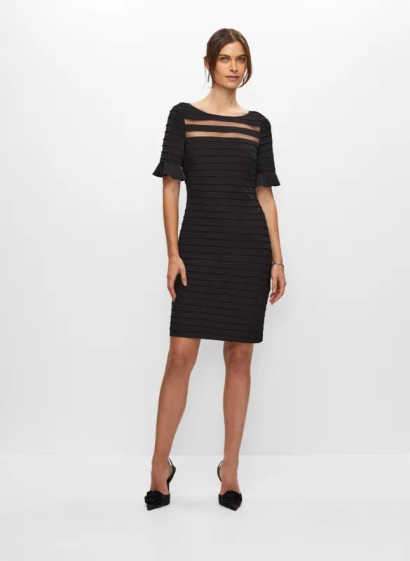 Adrianna Papell - Short Sleeve Striped Dress sold by Melanie Lyne