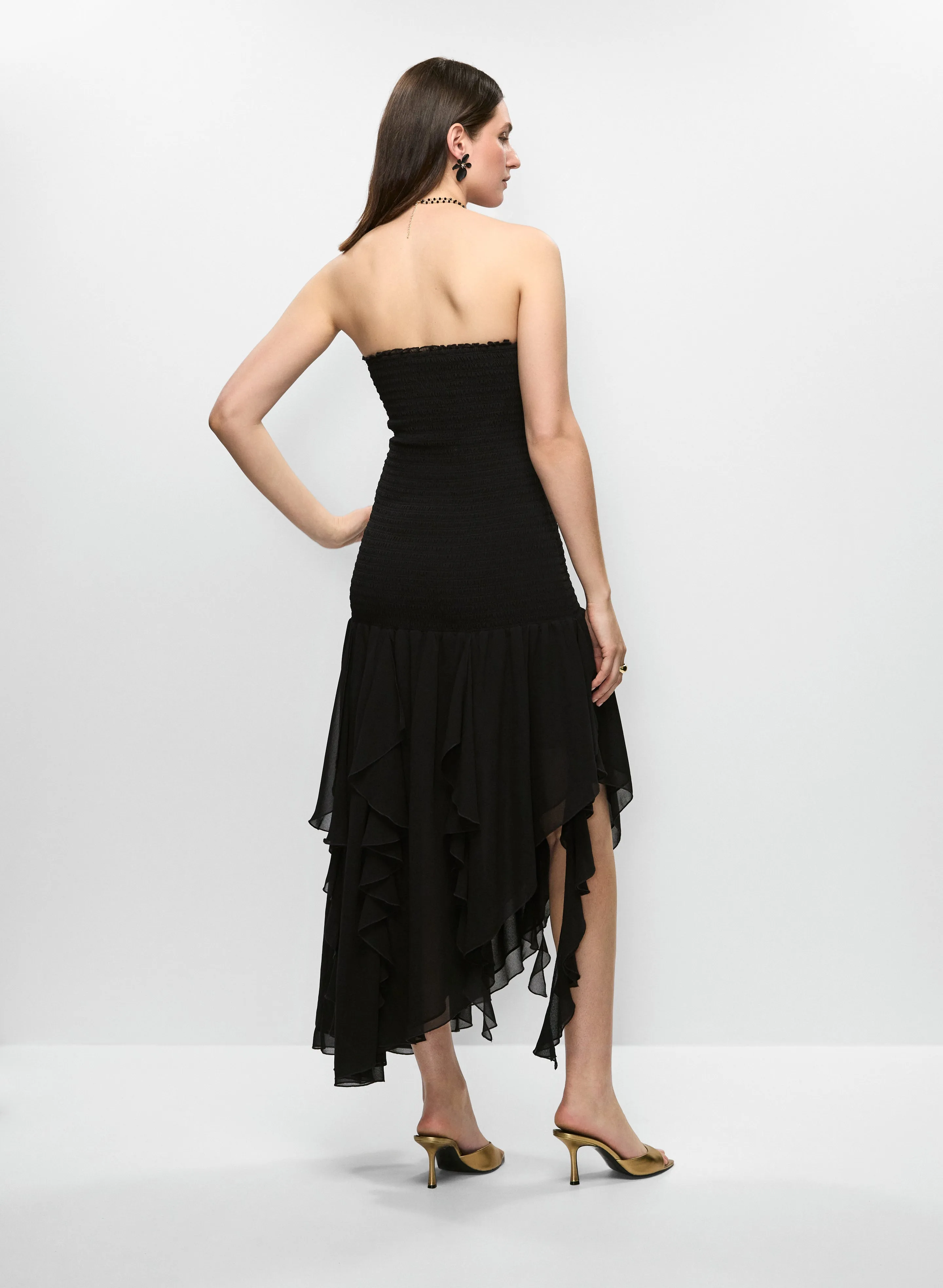 Smocked Bodice Ruffle Hem Dress sold by Melanie Lyne product image thumbnail 5