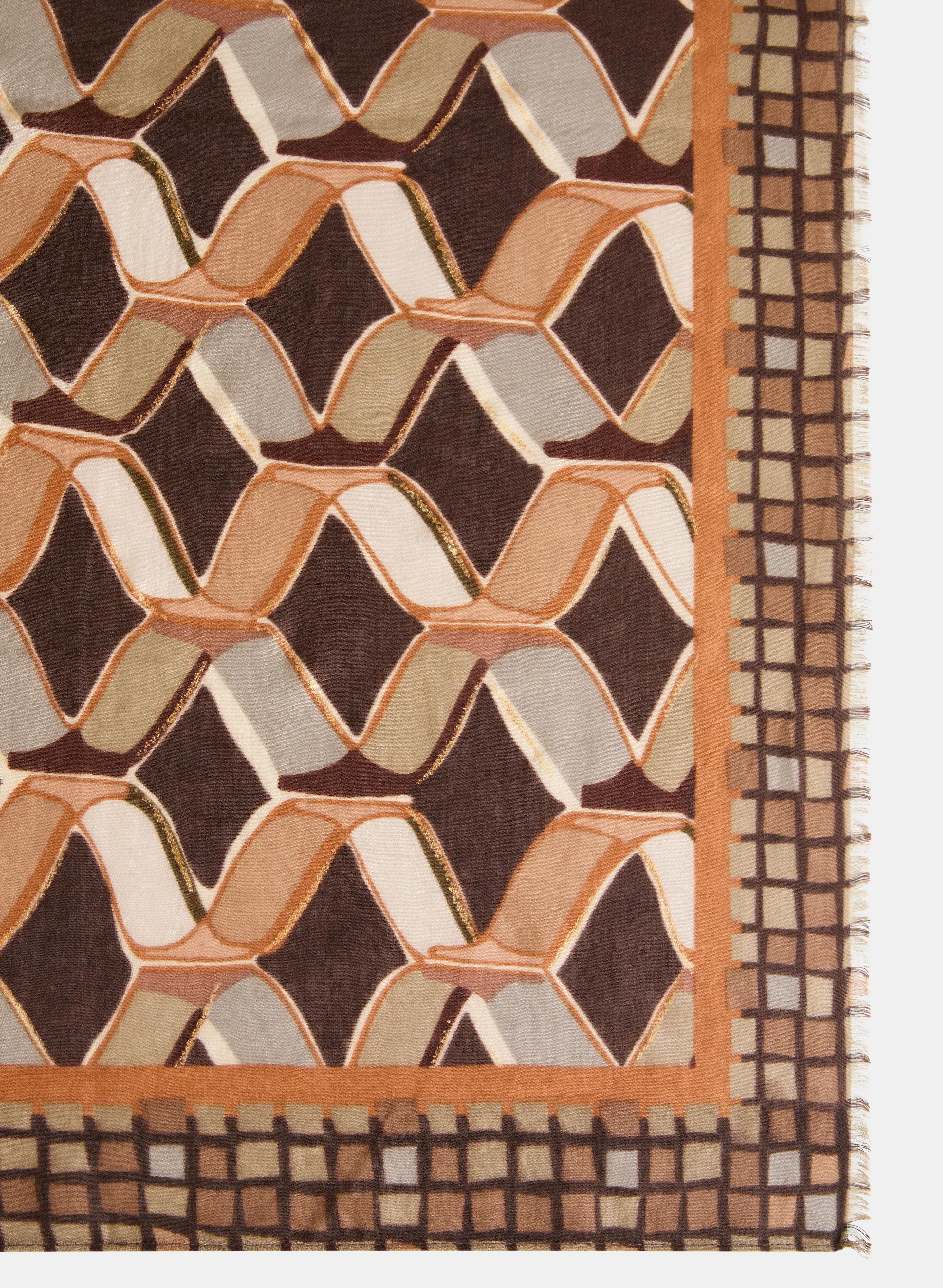 Abstract Print Metallic Detail Scarf sold by Melanie Lyne product image thumbnail 3