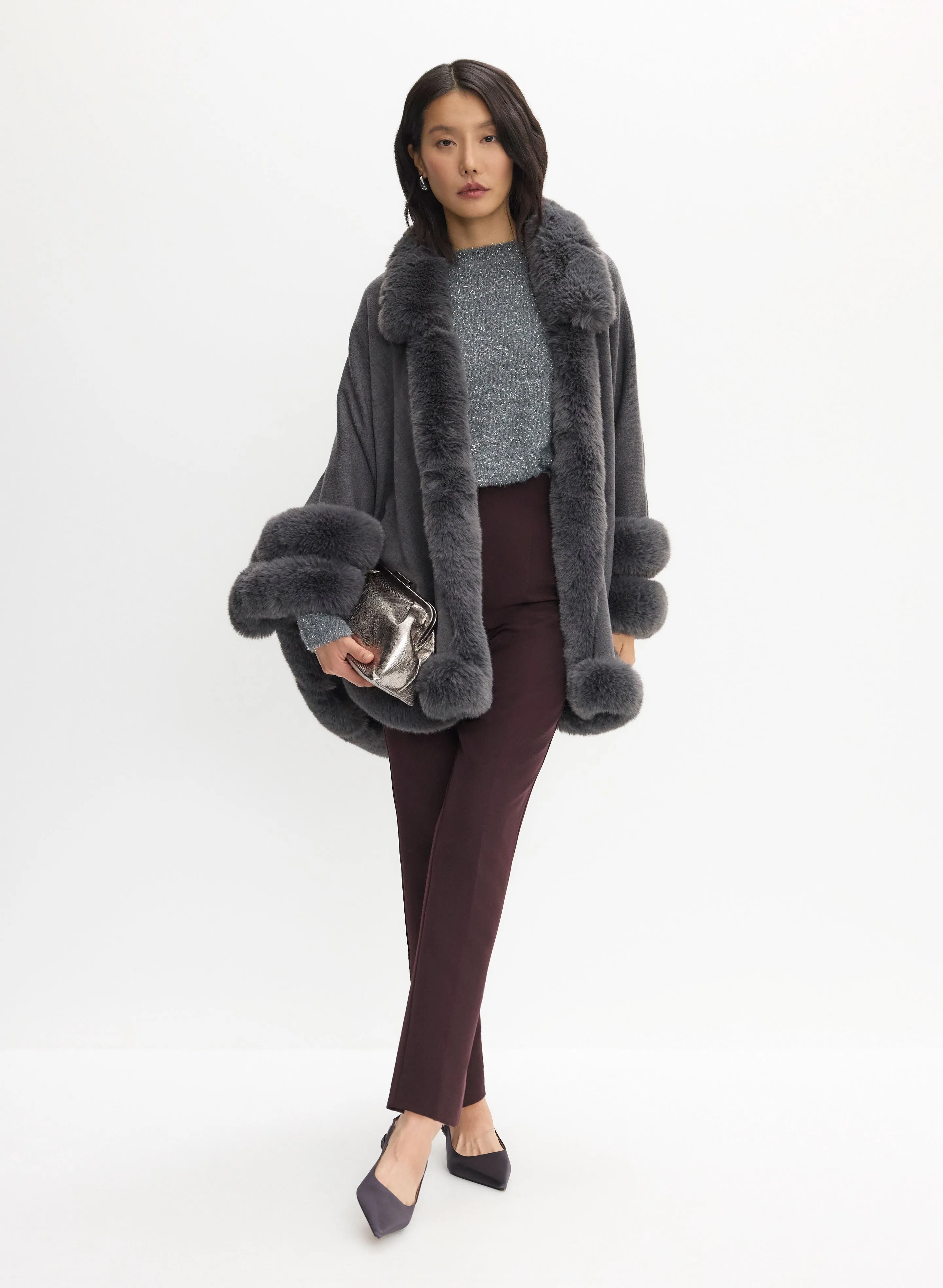 Faux Fur Poncho sold by Melanie Lyne product image thumbnail 3