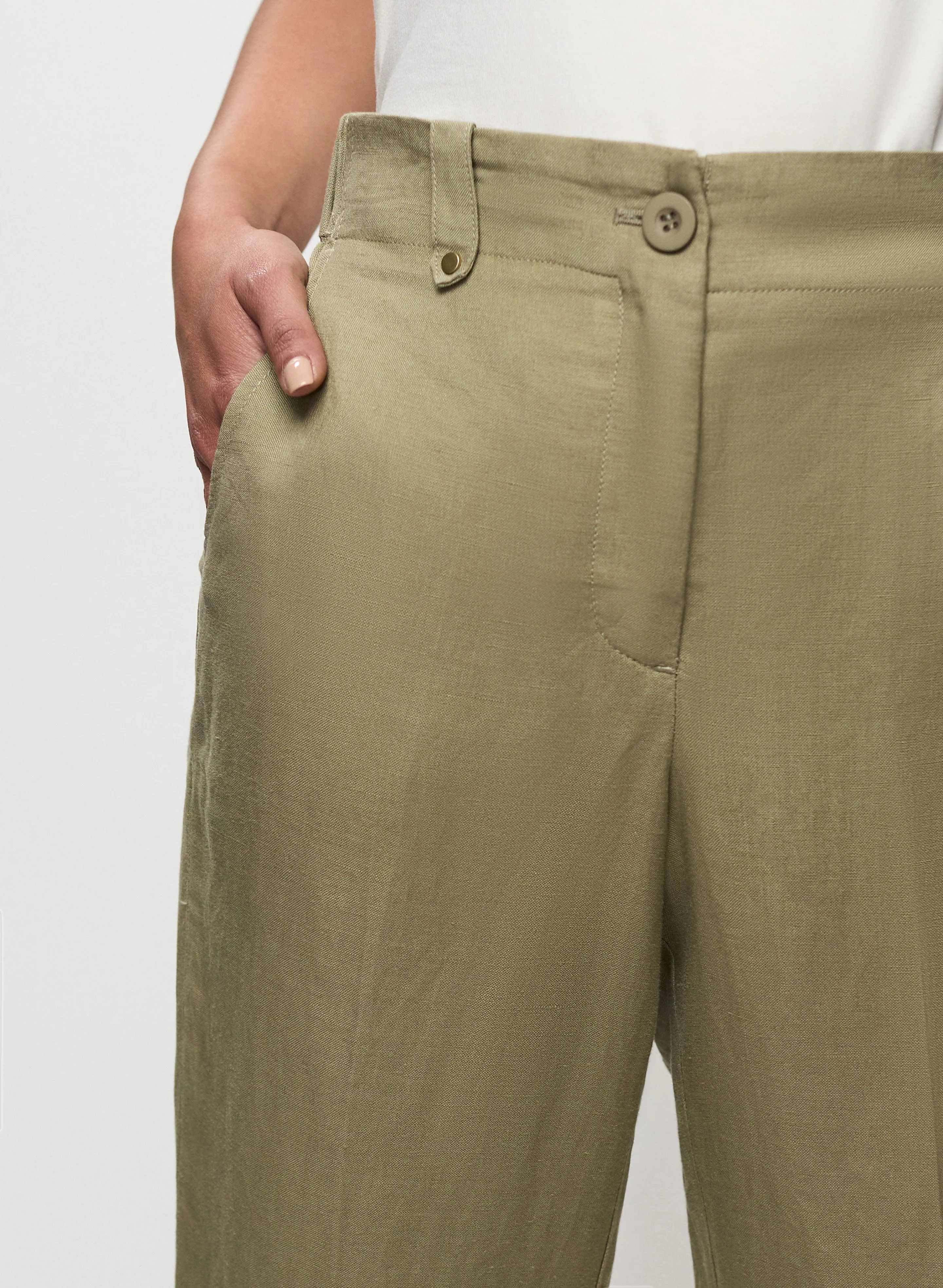 Linen-Blend Capri Pants sold by Melanie Lyne product image thumbnail 4