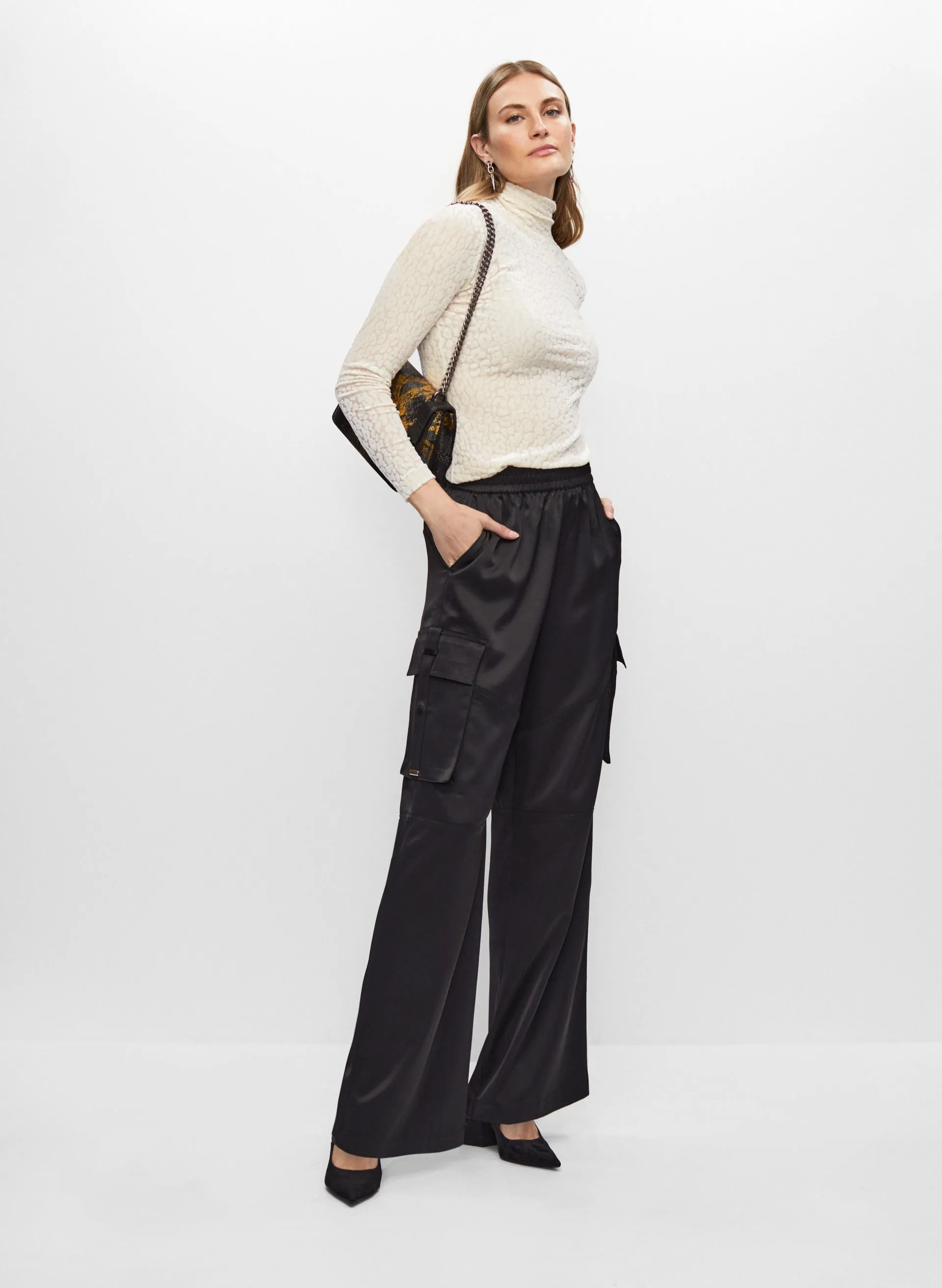 Velvet Top & Satin Cargo Pants sold by Melanie Lyne