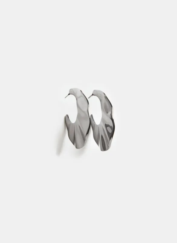Wide Ruffle Open Hoop Earrings sold by Melanie Lyne