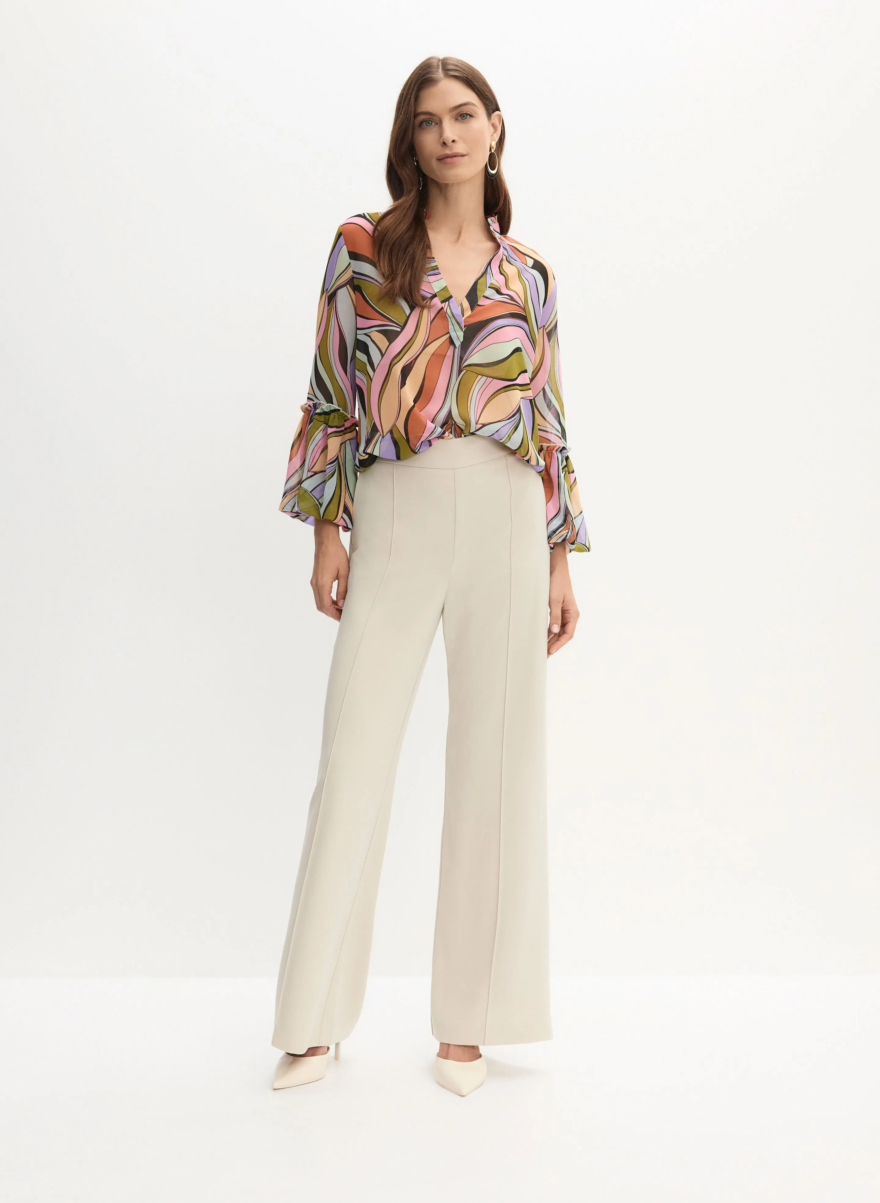 Leaf Print Chiffon Blouse sold by Melanie Lyne product image thumbnail 3