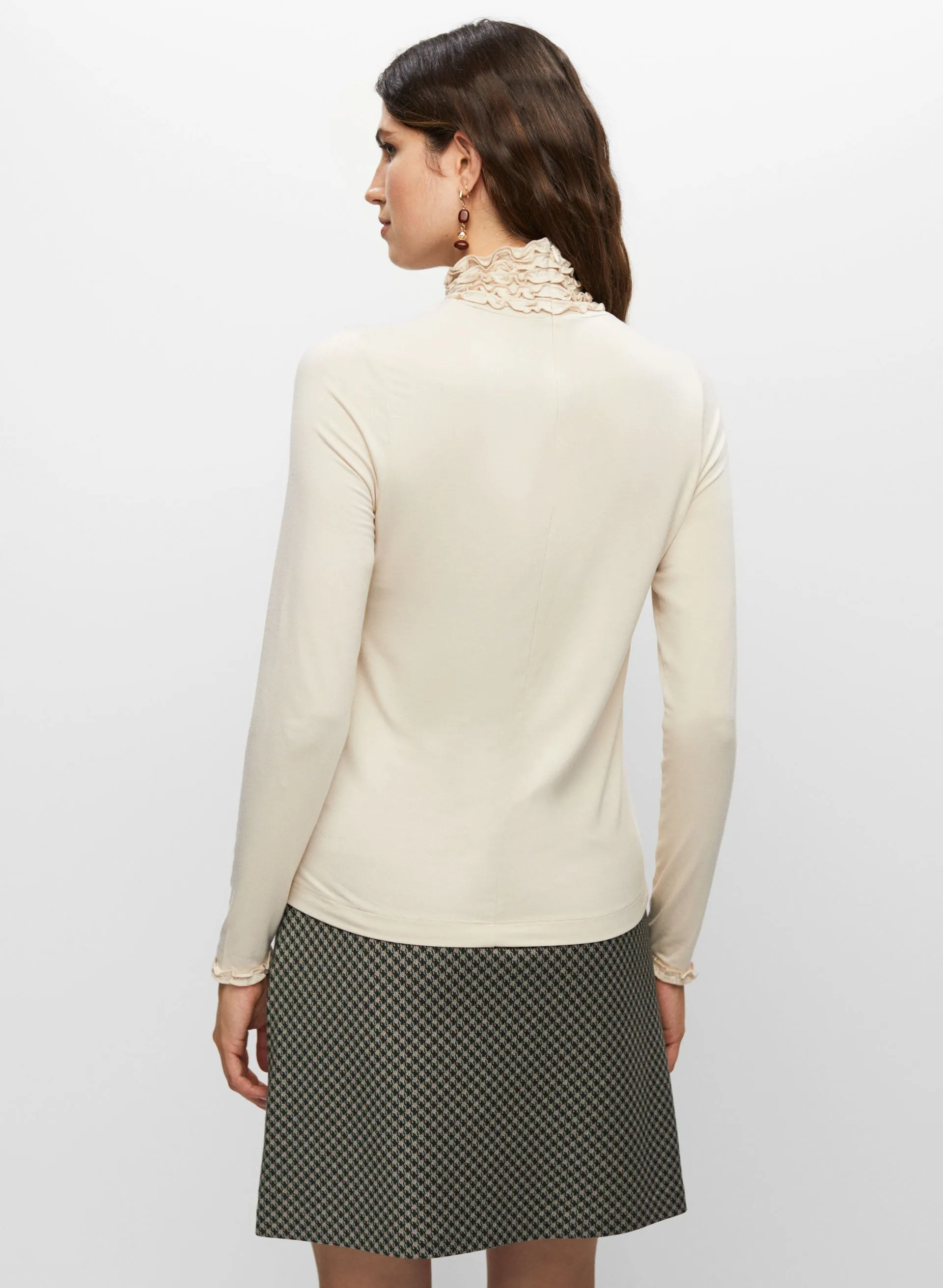 Ruffle Neck Long Sleeve Top sold by Melanie Lyne product image thumbnail 2